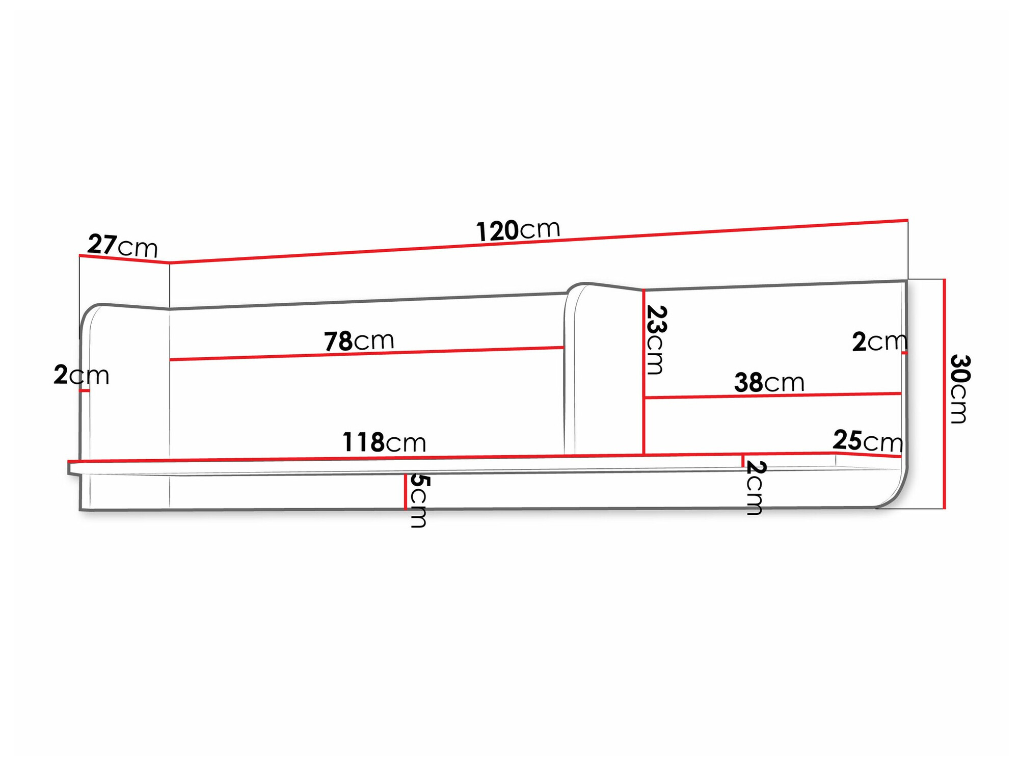 Настенная полка Domcali 114 (Coral)
