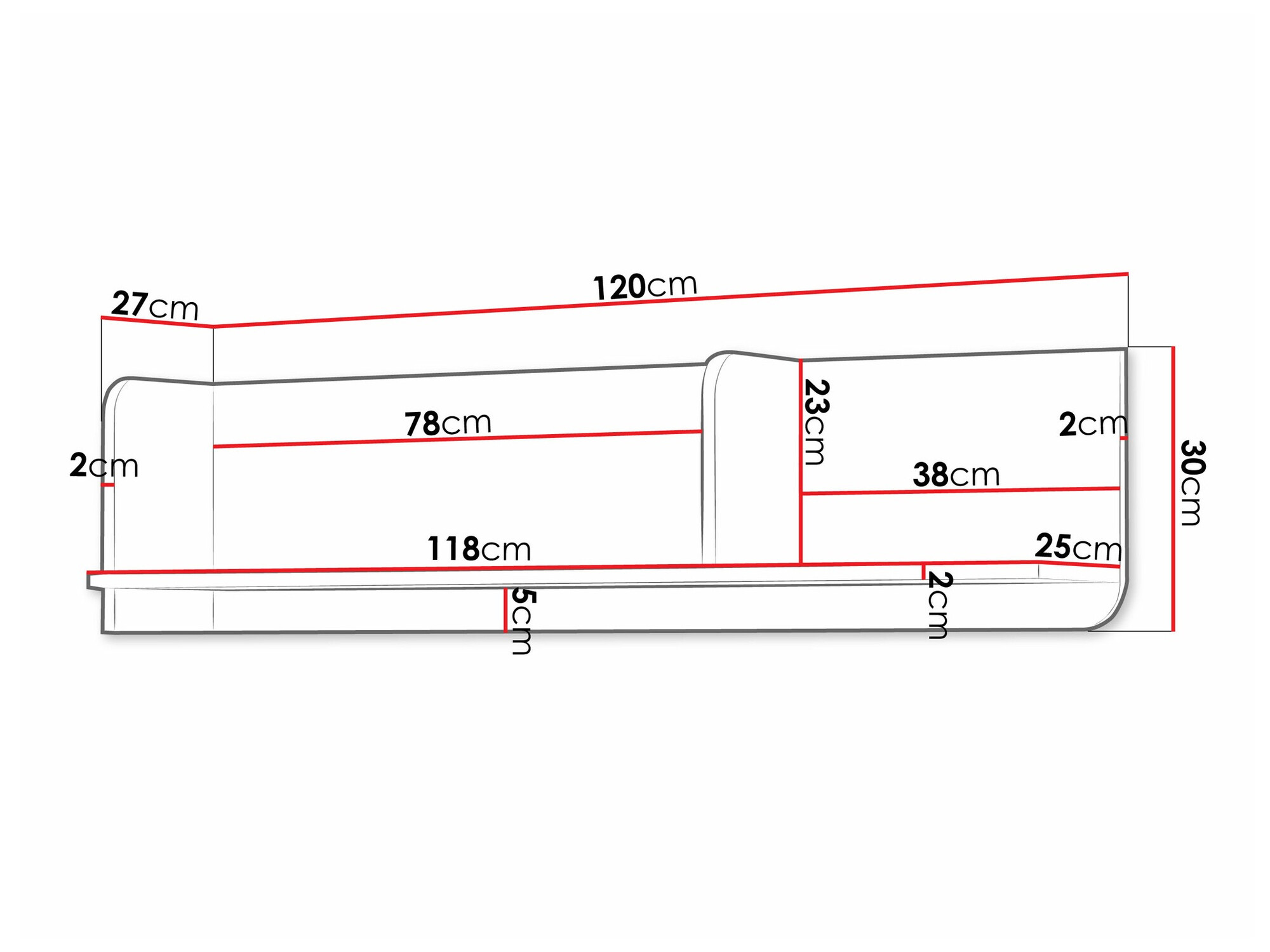 Настенная полка Domcali 114 (Серый)