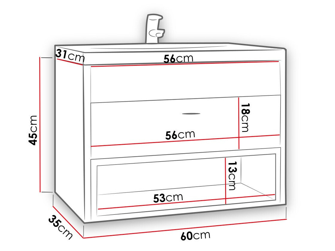 Piekarams vannas istabas skapītis izlietnei Baltesi 118 (Artisan ozols + Melns)