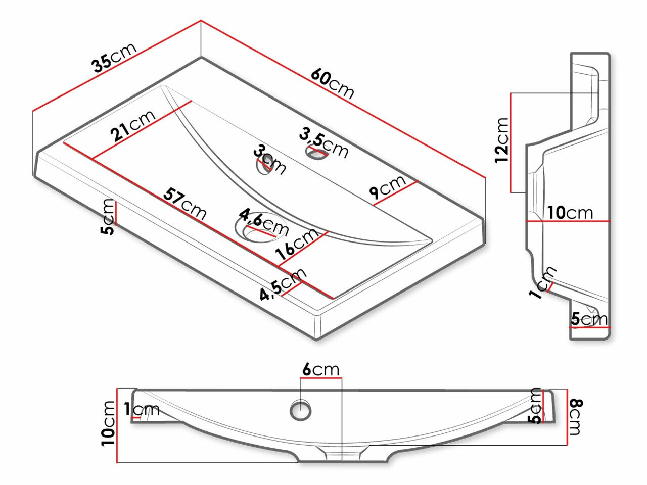 Подвесной шкаф для ванной комнаты под раковину Baltesi 118 (Белый + Artisan дуб)