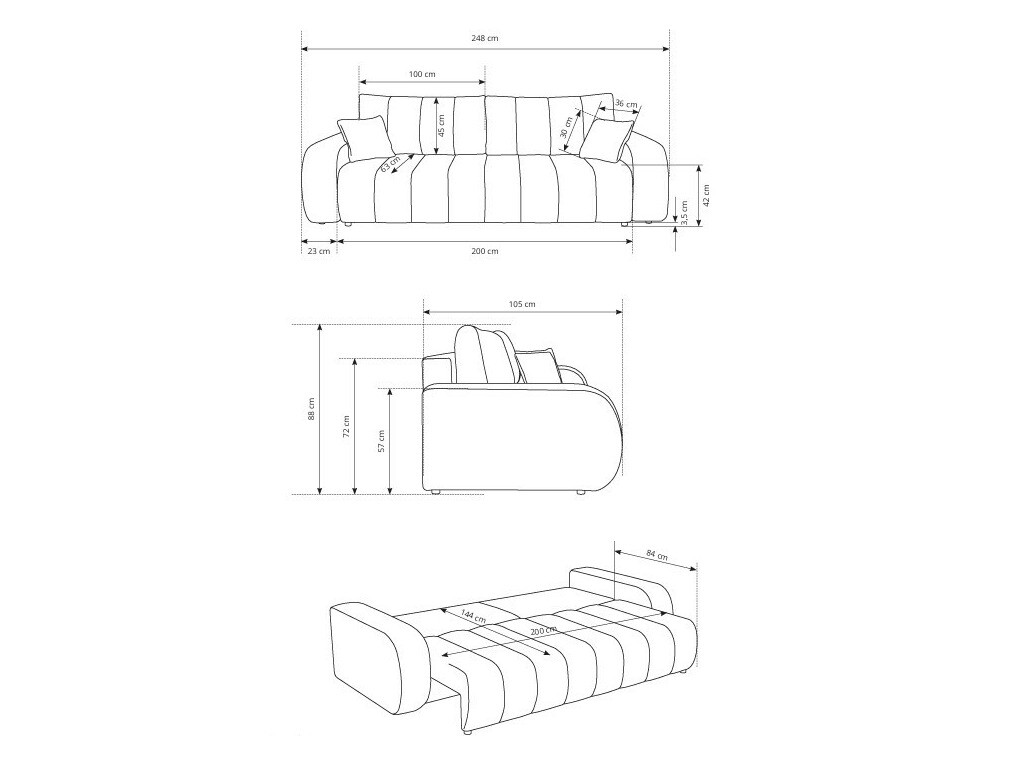 Dīvāns gulta Kingston 148