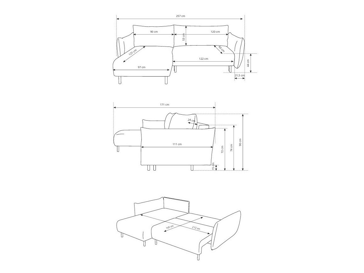 Угловой диван Kingston 145 (Anthology 02)