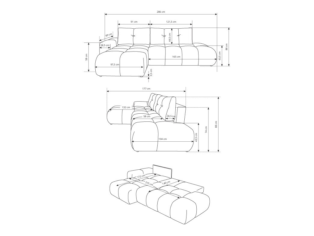 Stūra dīvāns Kingston 156 (Curio 97)