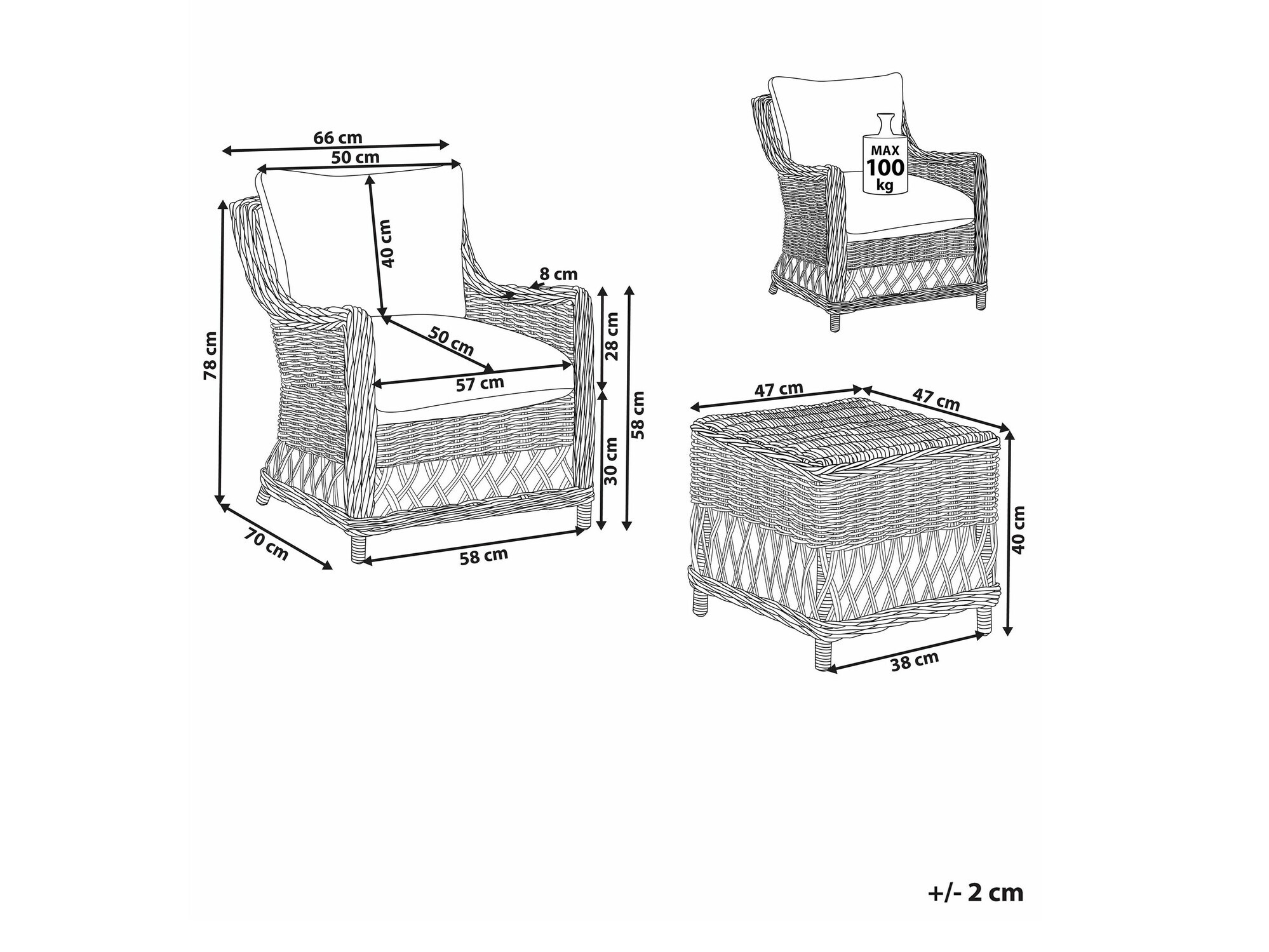 Dārza mēbeļu komplekts Berwyn 2448