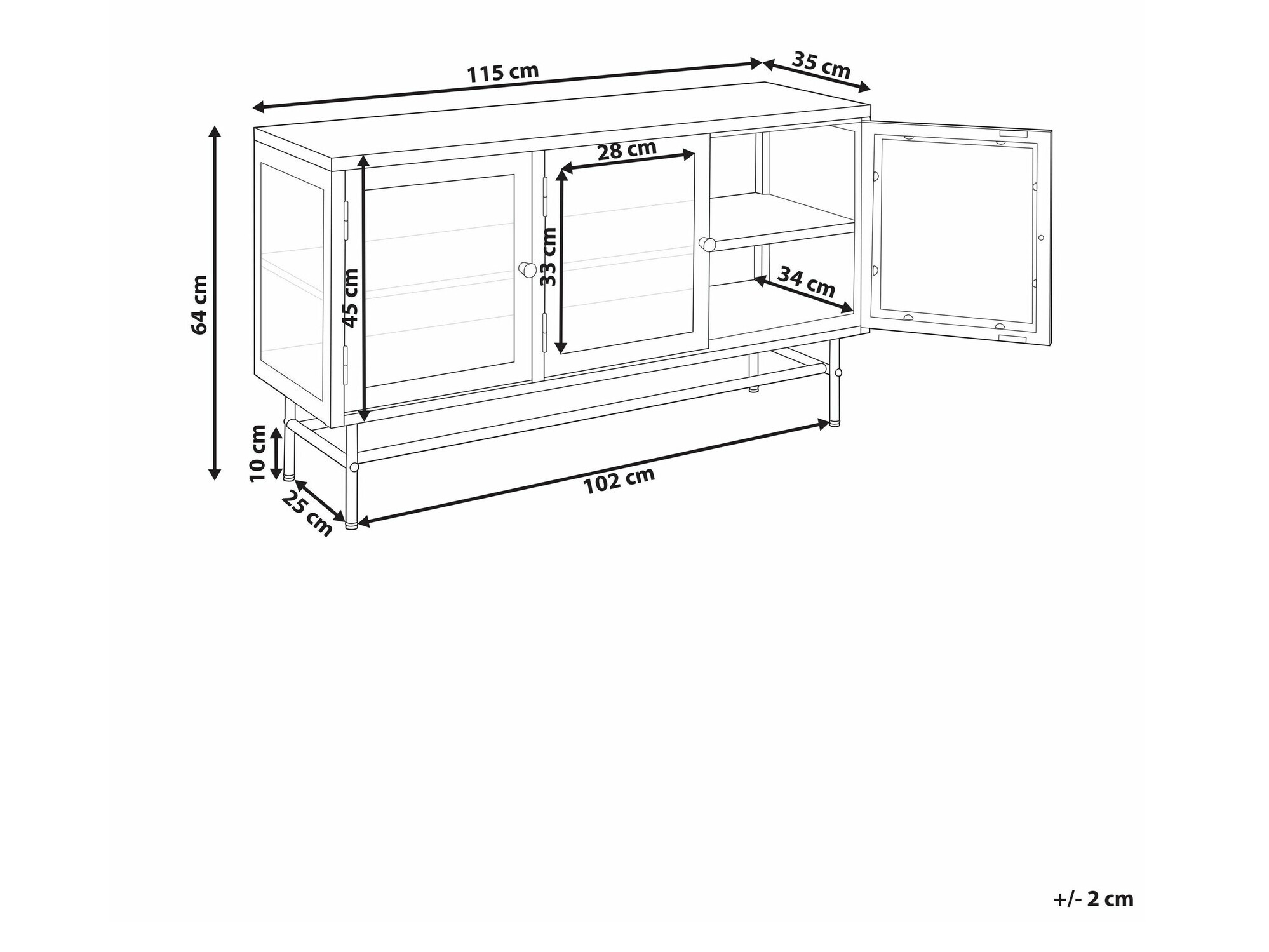 Skapis Berwyn 2450 (Melns)