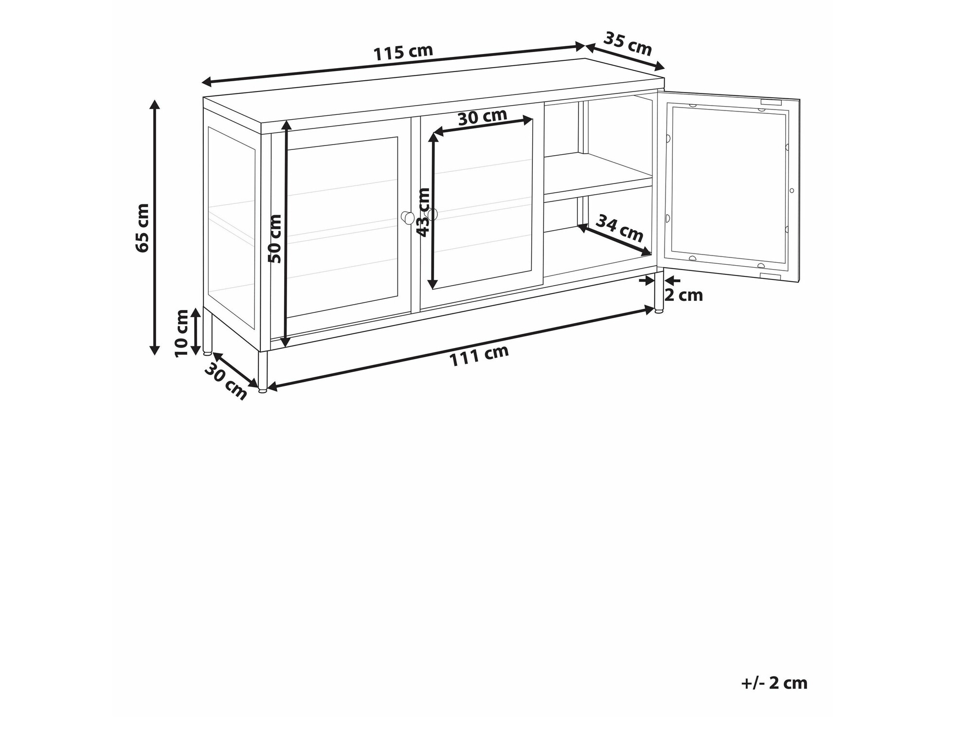 Skapis Berwyn 2450 (Melns)