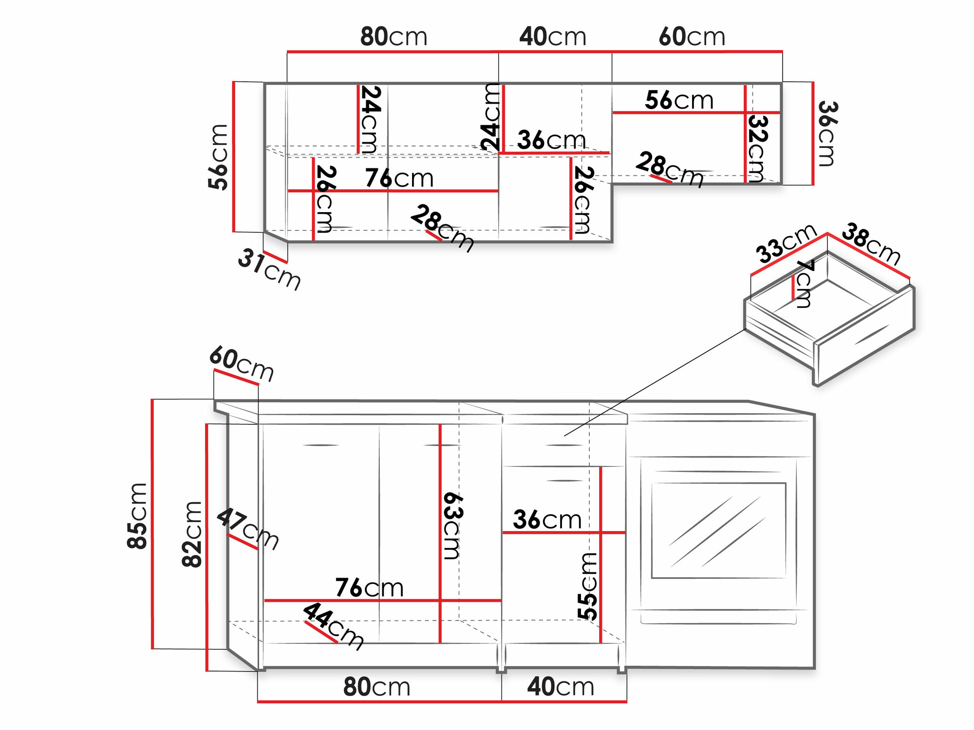 Кухонный гарнитур Trenton 101 (Сонома Дуб + Бежевый)