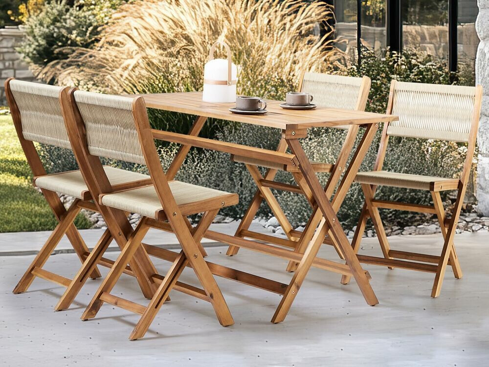 Galds un krēslu komplekts Bensevu 100 (Akācija + Bēšs)