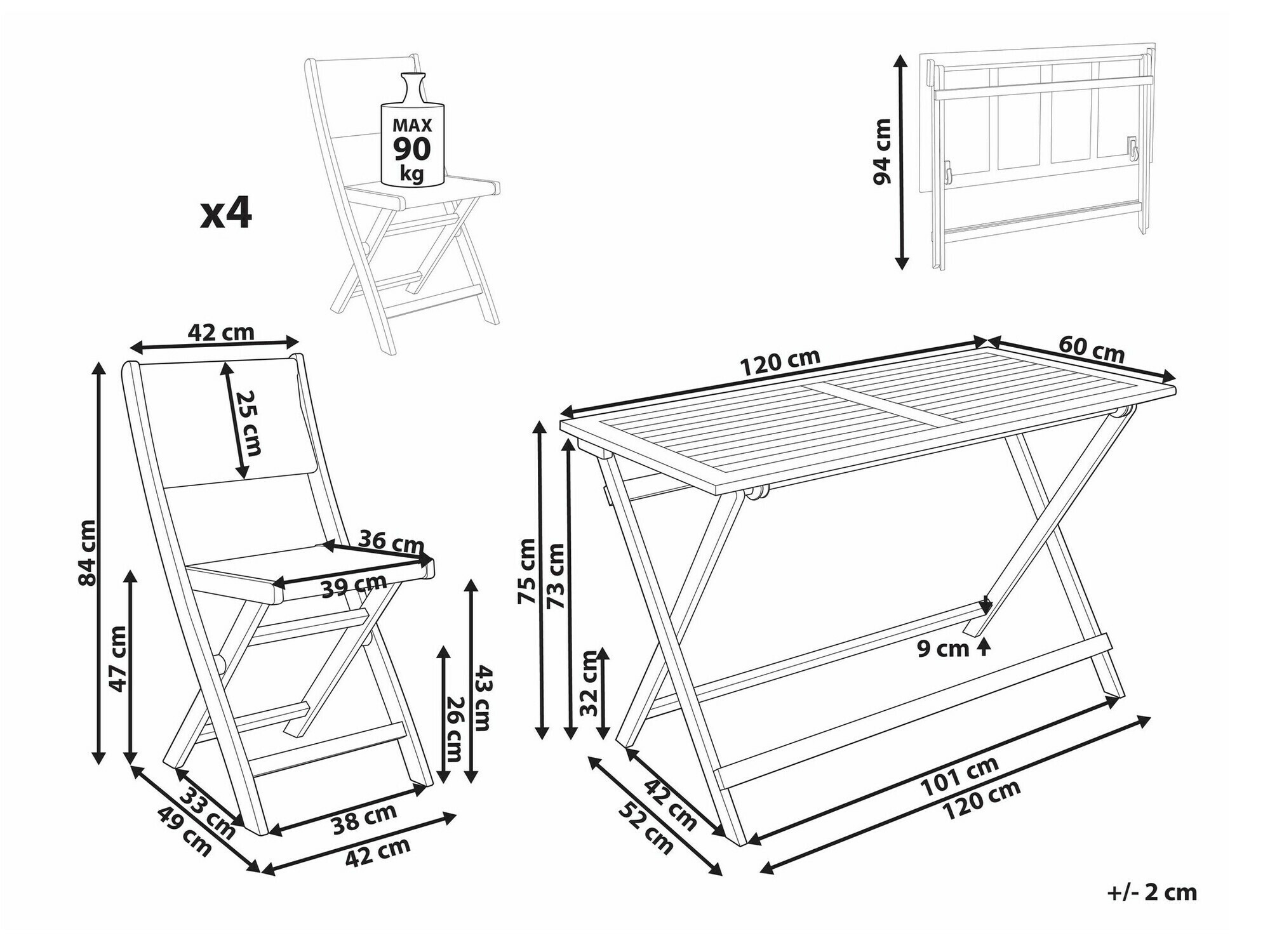 Galds un krēslu komplekts Bensevu 100 (Akācija + Bēšs)