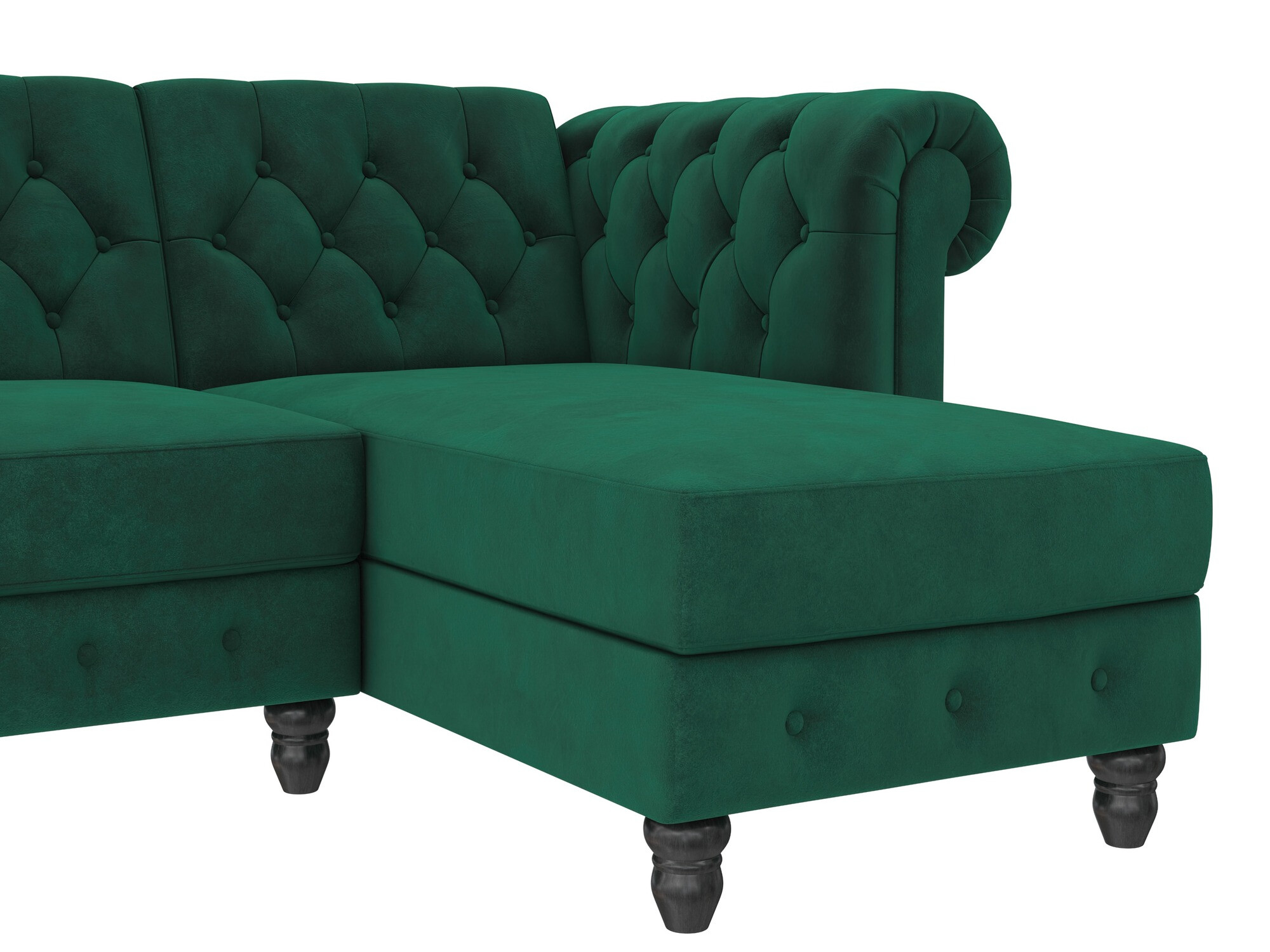 Chesterfield угловой диван Tulsa 622 (Темно-зеленый)