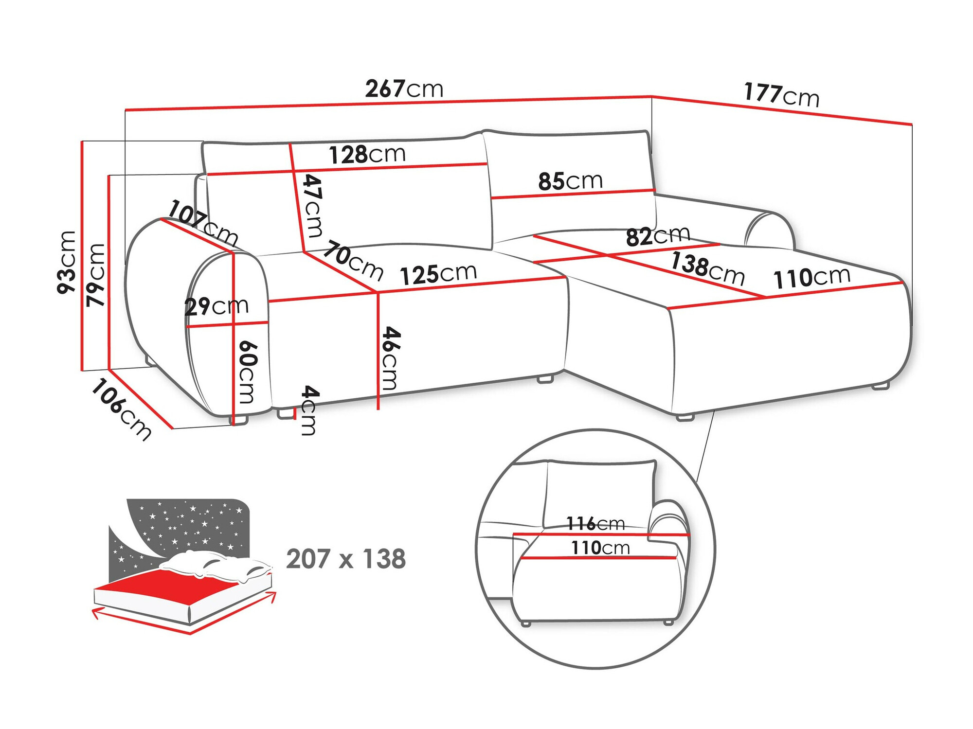 Stūra dīvāns TrendyNest 103 (Tilia 86)