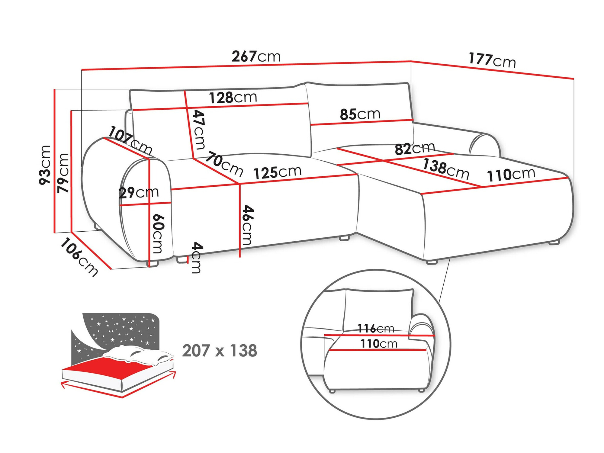 Stūra dīvāns TrendyNest 103 (Tilia 90)