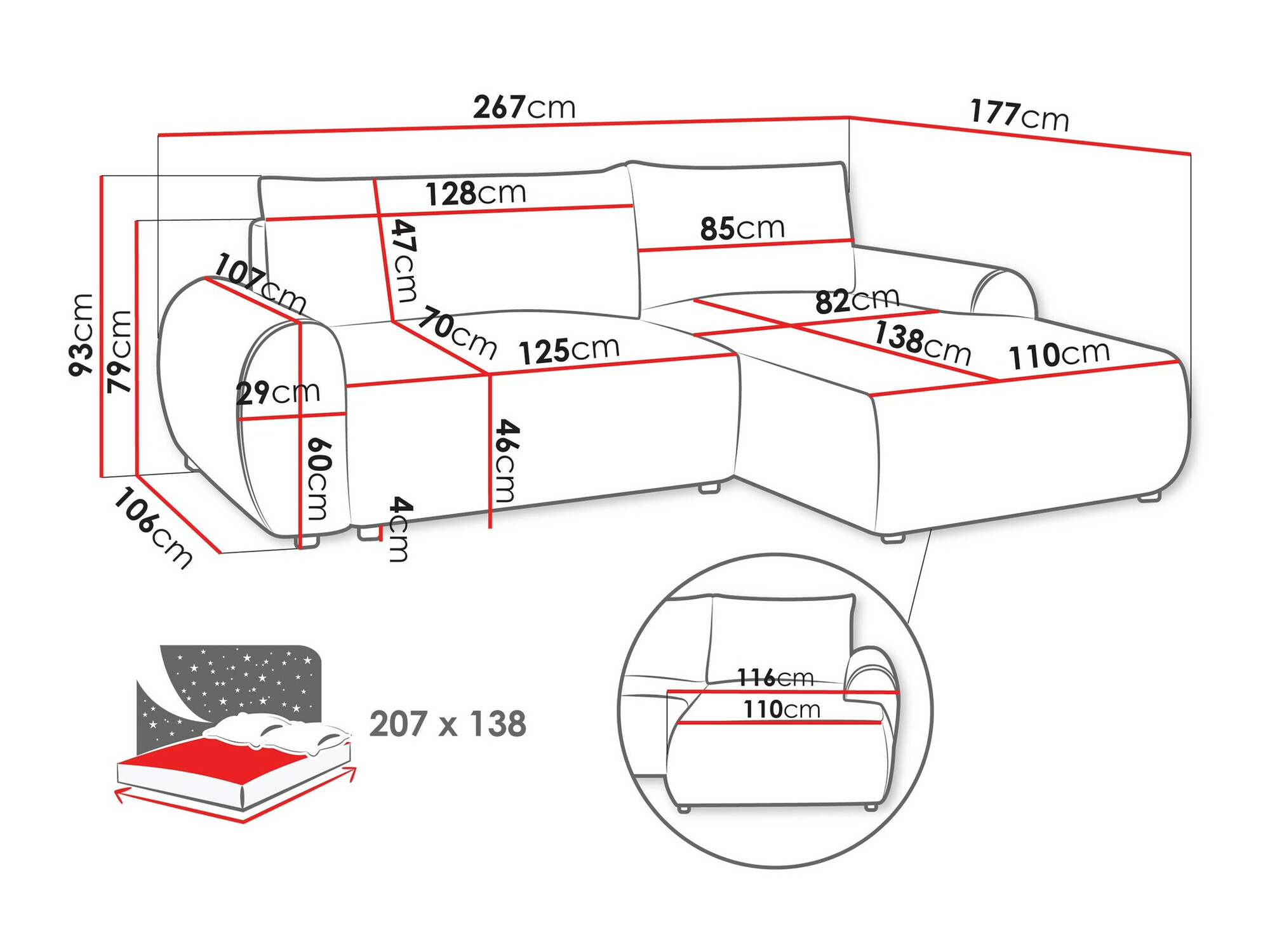 Stūra dīvāns TrendyNest 103 (Tilia 90)