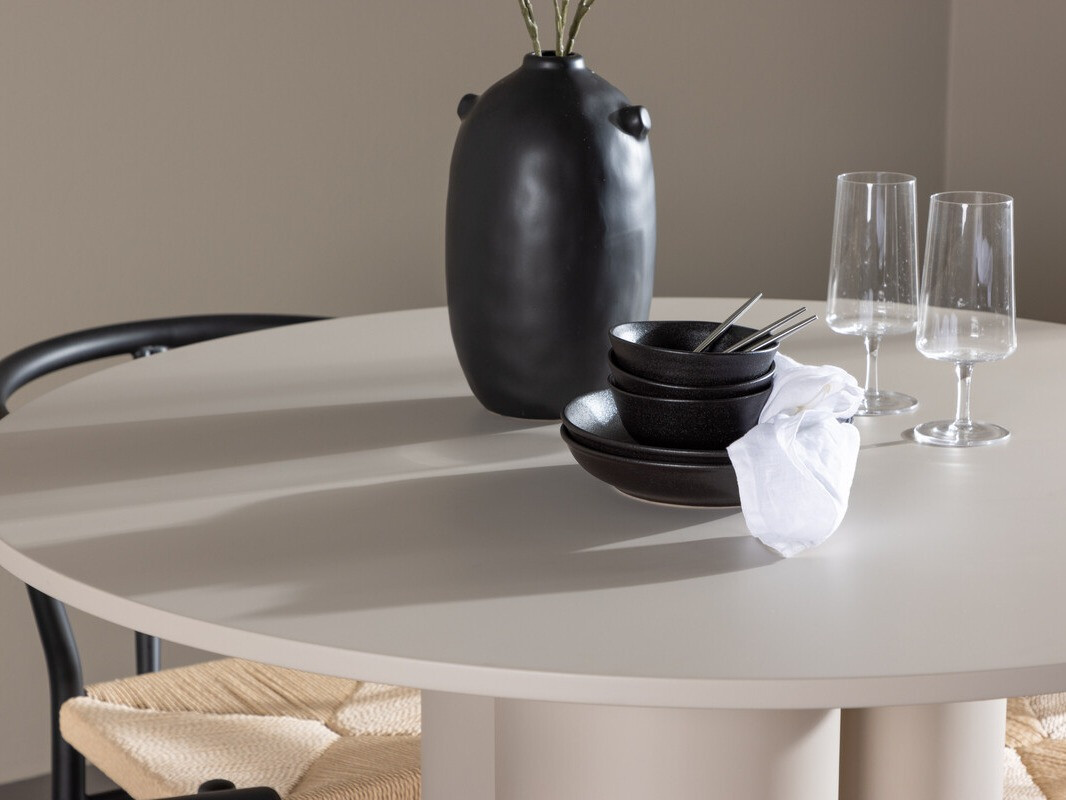 Ēdamistabas komplekts Dallas 4688 (Melns + Bēšs)