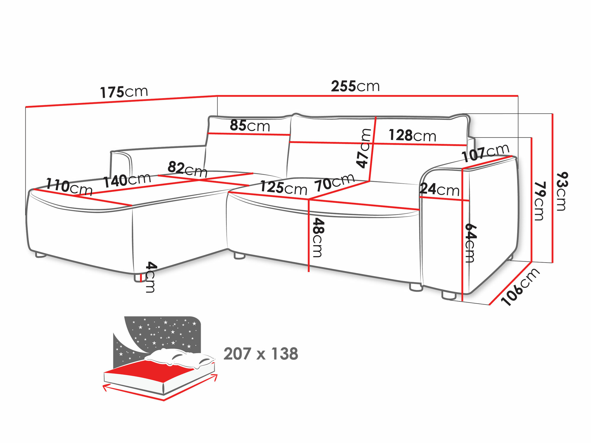 Угловой диван TrendyNest 105 (Pretty 07)