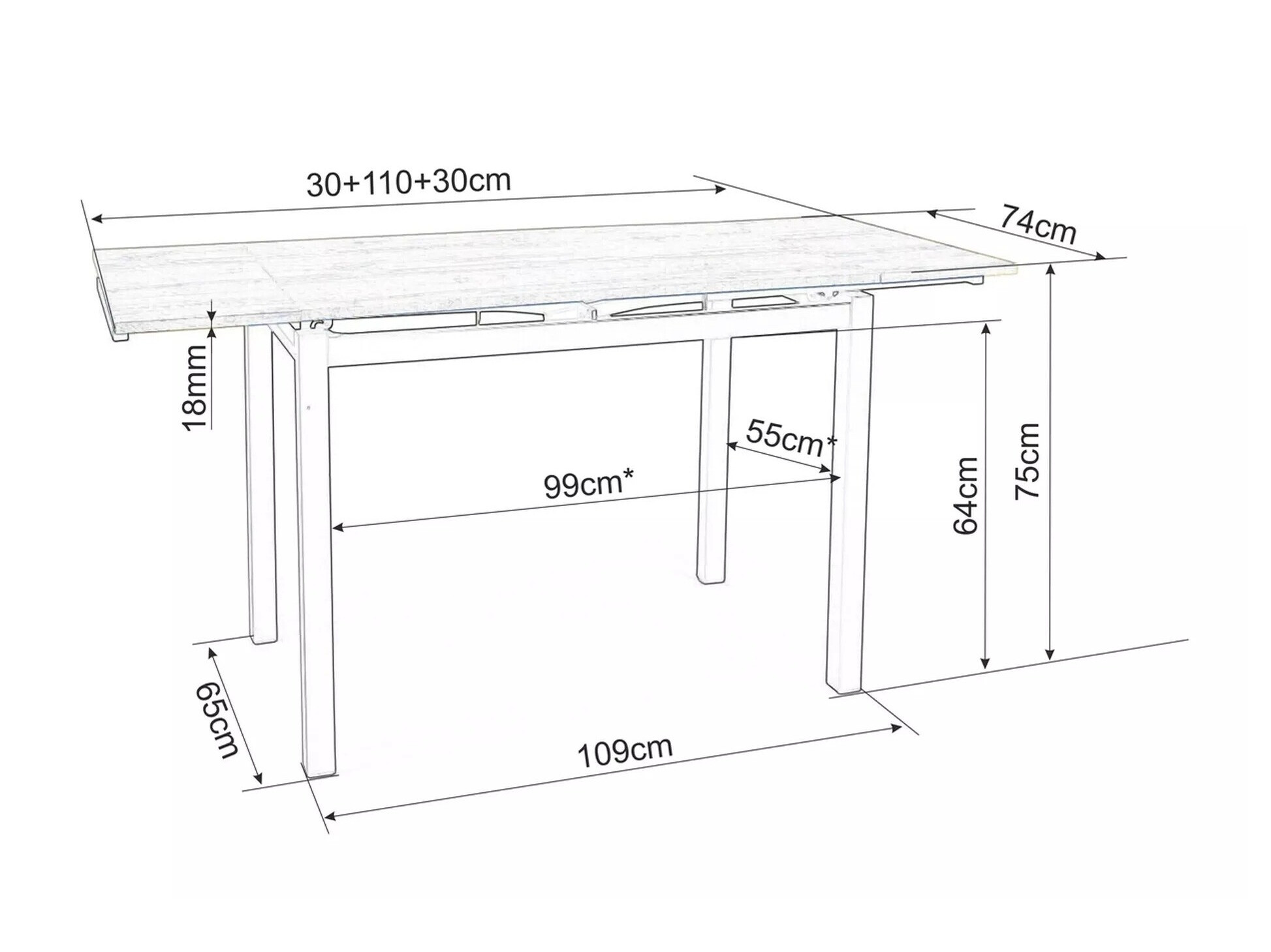 Galds Detroit 667 (Balts marmors)