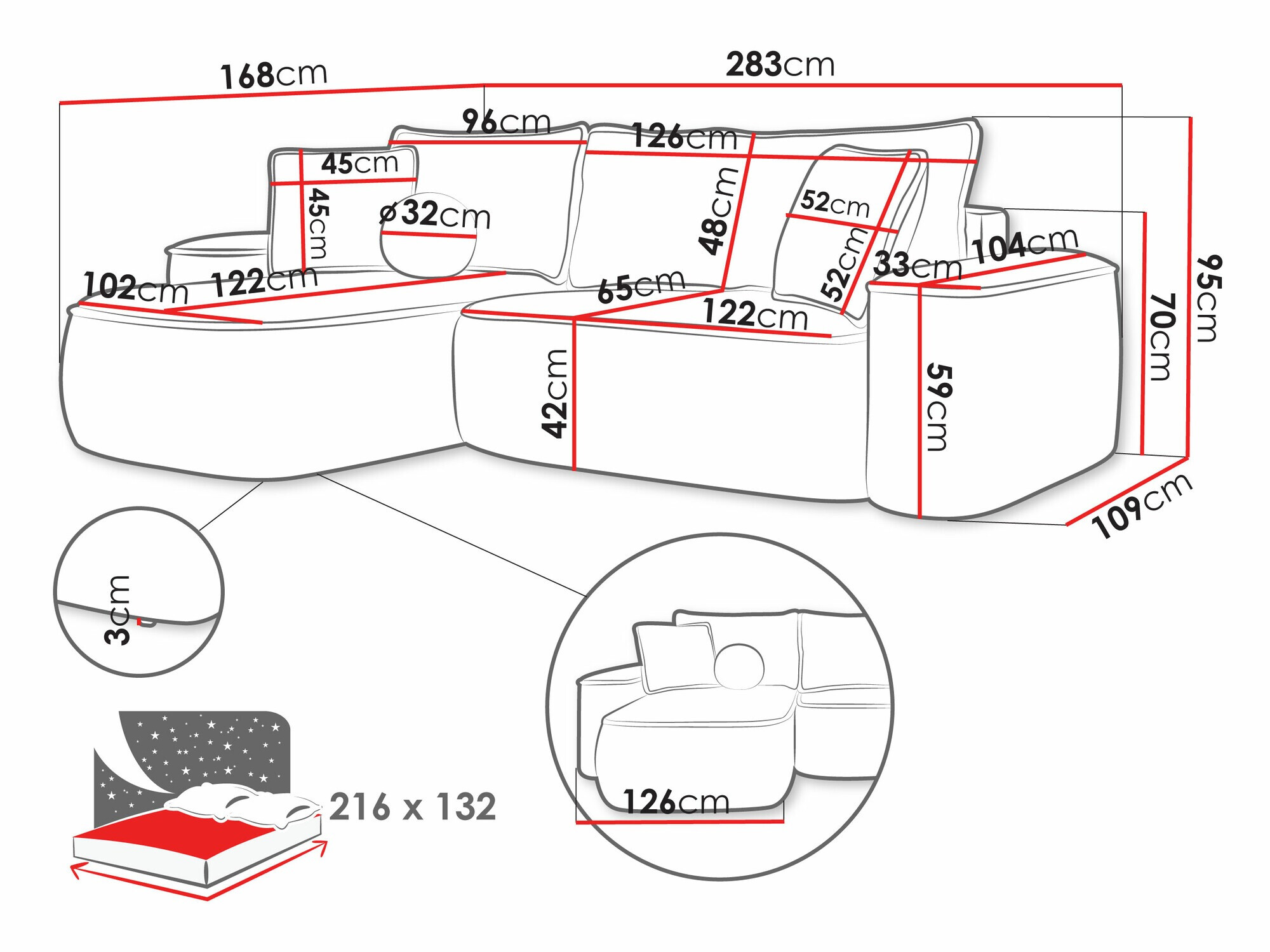 Stūra dīvāns TrendyNest 112 (Curio 97)