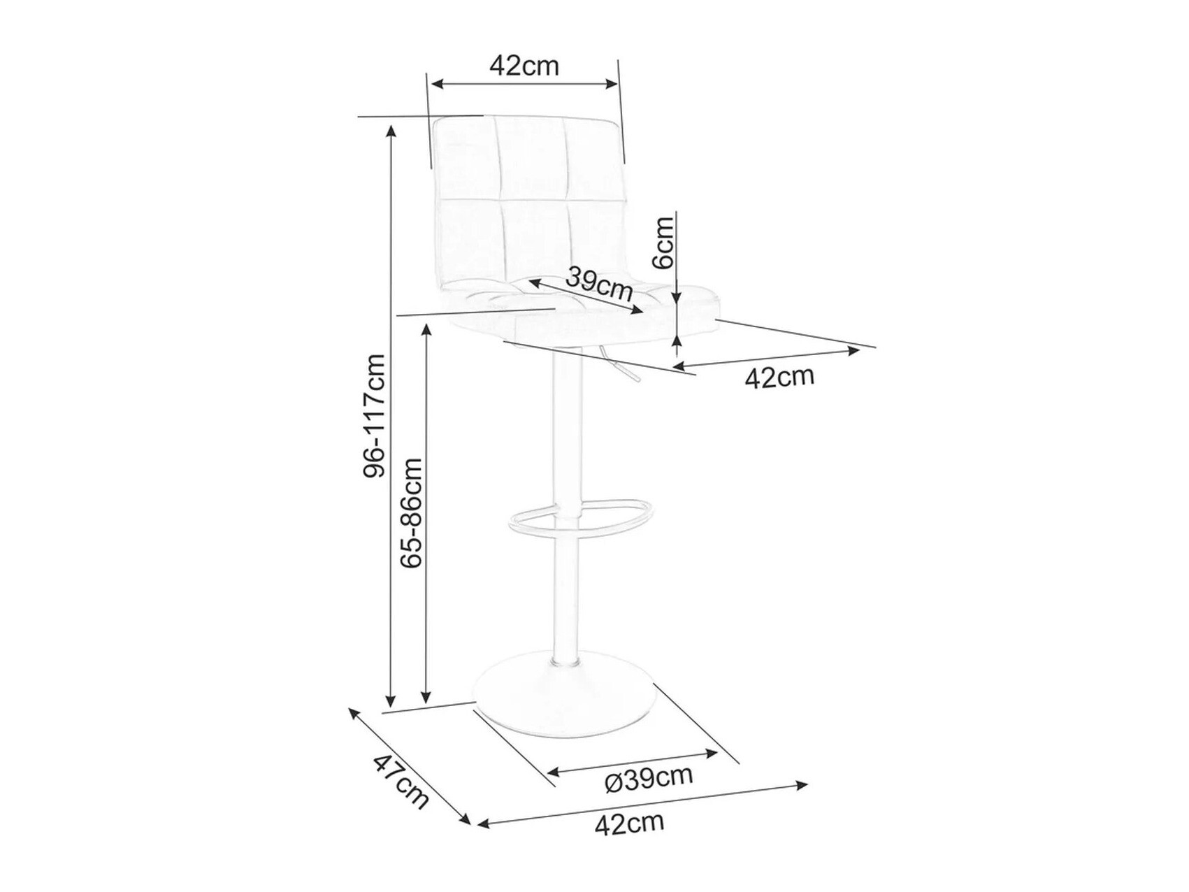 Bāra krēsls Detroit 683 (Melns)