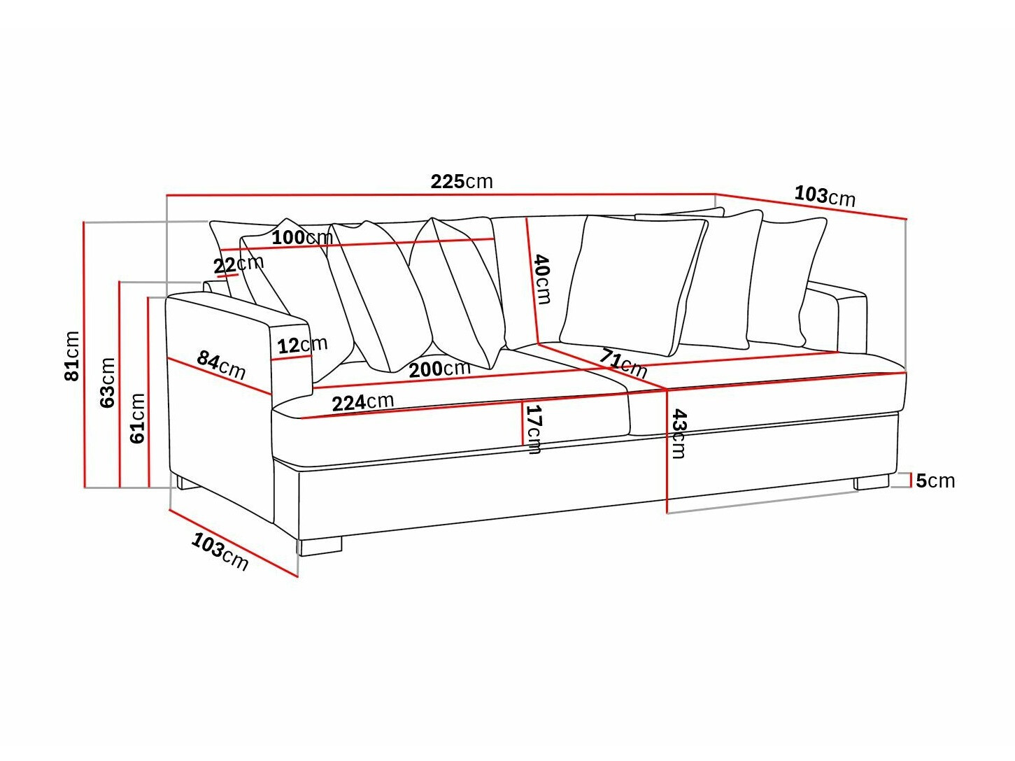 Dīvāns Tivsoe 100 (Storm 02)