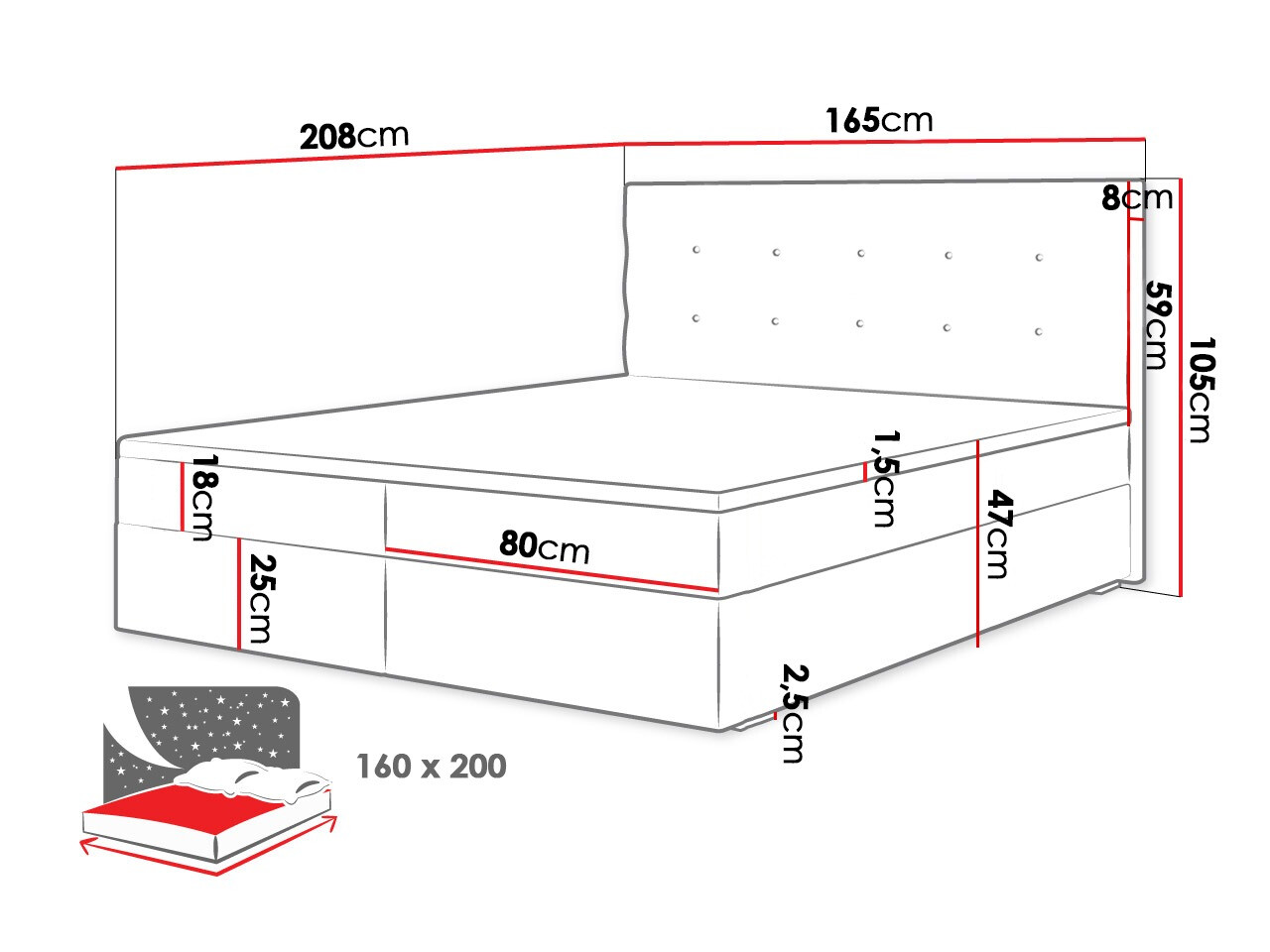 Континентальная кровать Memphis 114 (Rico 20)
