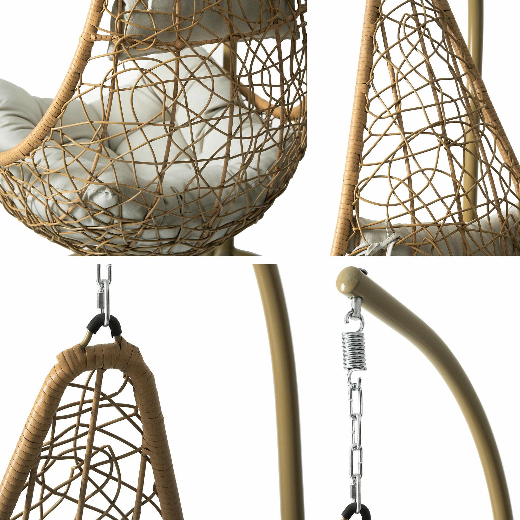 Piekaramais krēsls Comfivo 313 (Brūns + Bēšs)