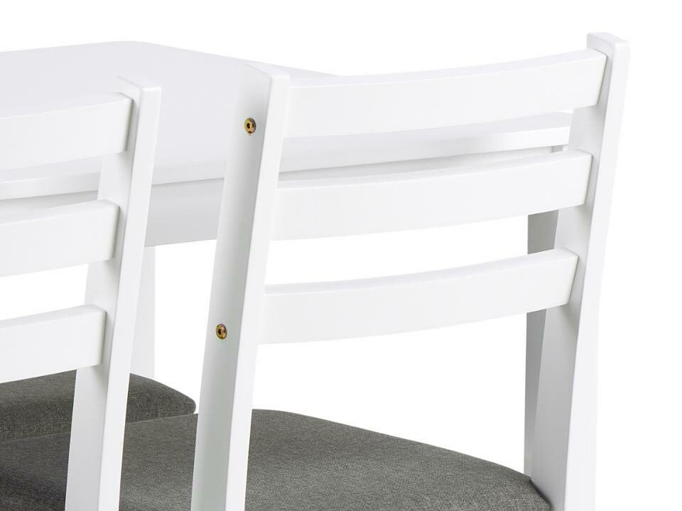 Ēdamistabas komplekts Norsica 857 (Balts + Gaiši pelēks)