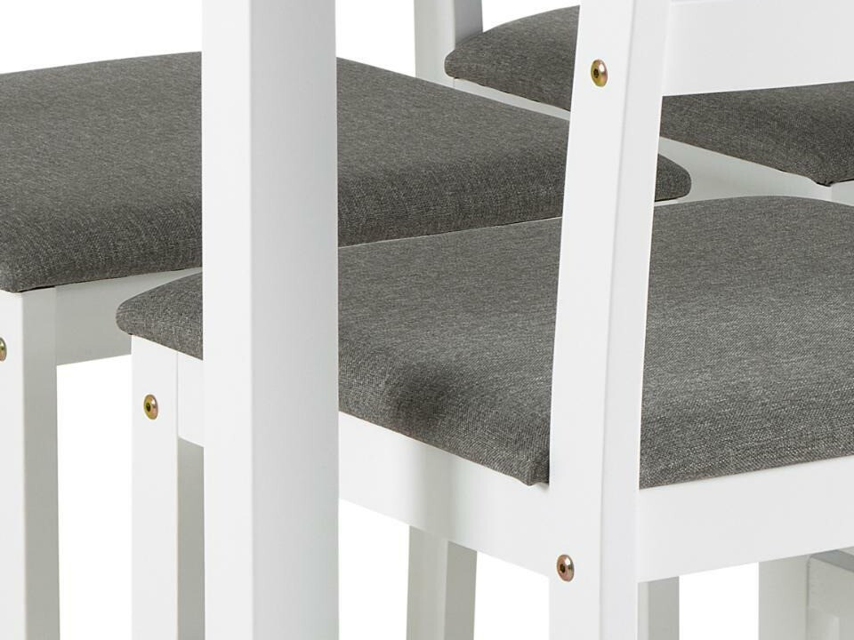 Ēdamistabas komplekts Norsica 857 (Balts + Gaiši pelēks)