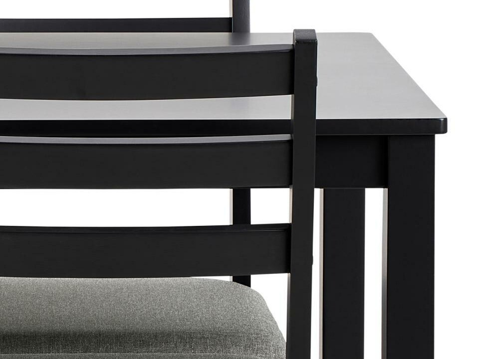 Ēdamistabas komplekts Norsica 857 (Melns + Gaiši pelēks)