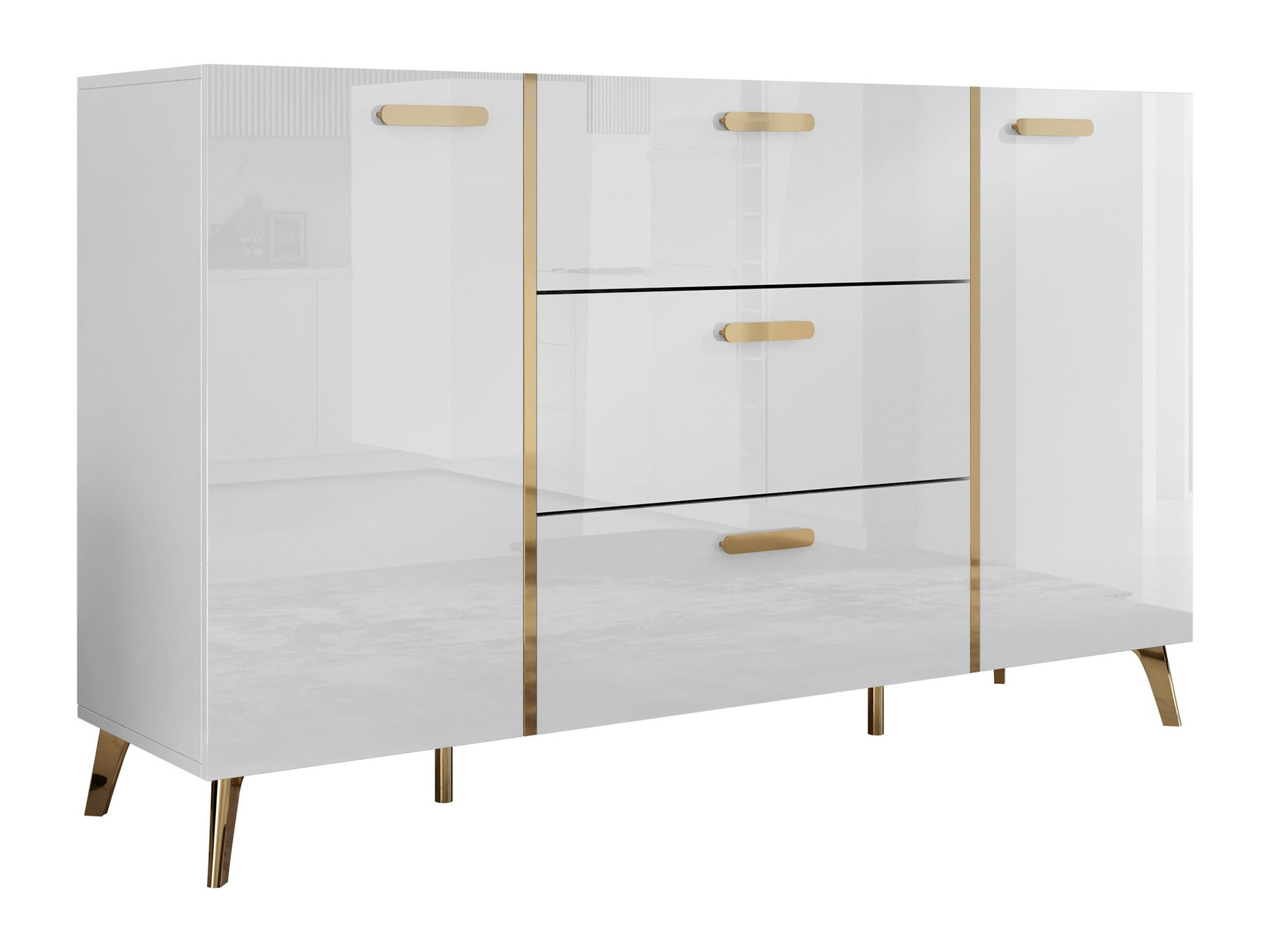 Kumode Comfivo Teslomo 109 (Balts + Glancēts balts)