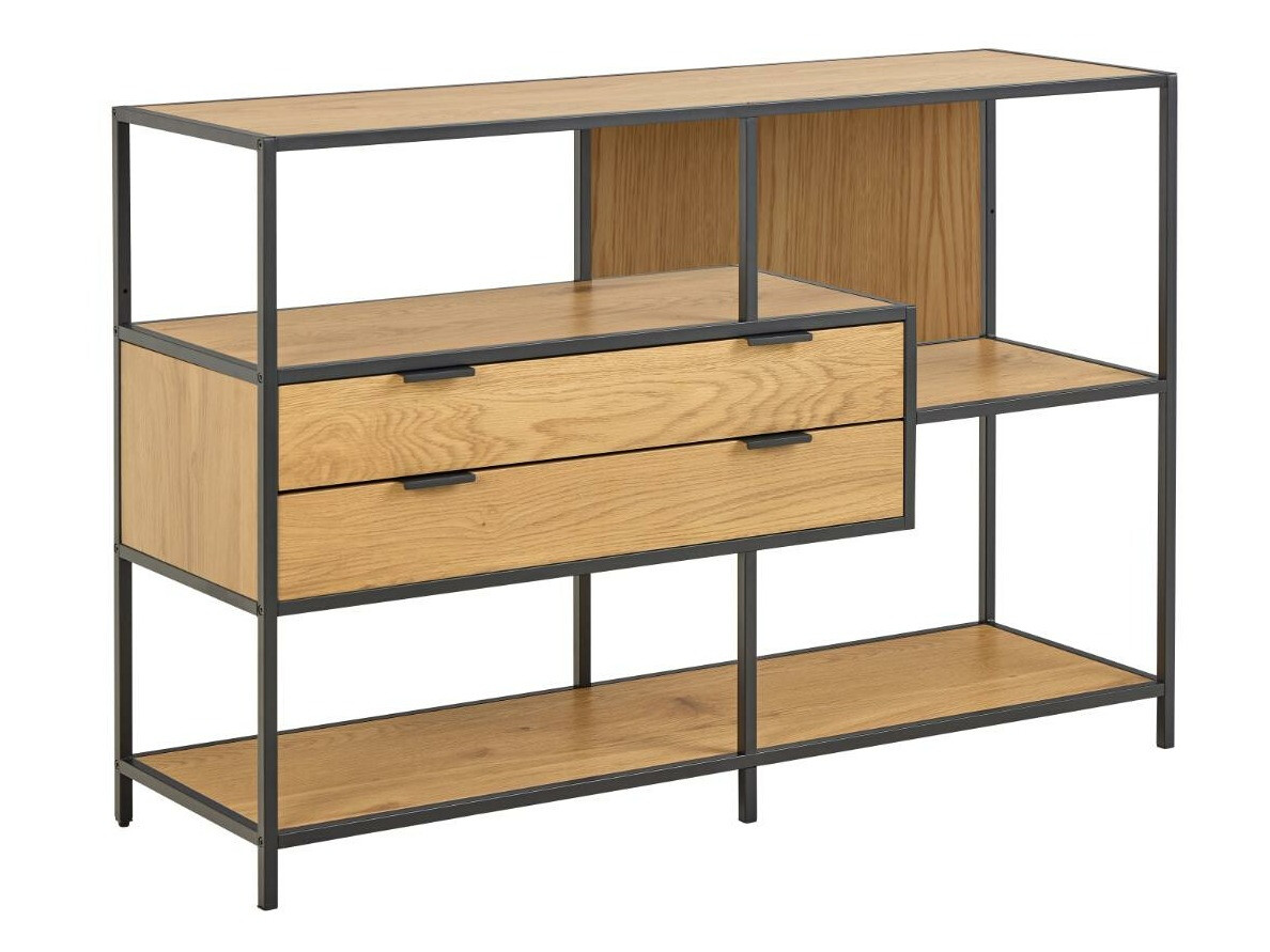 Стеллаж Norsica Sevferi 183 (Чёрный + Дикий дуб)