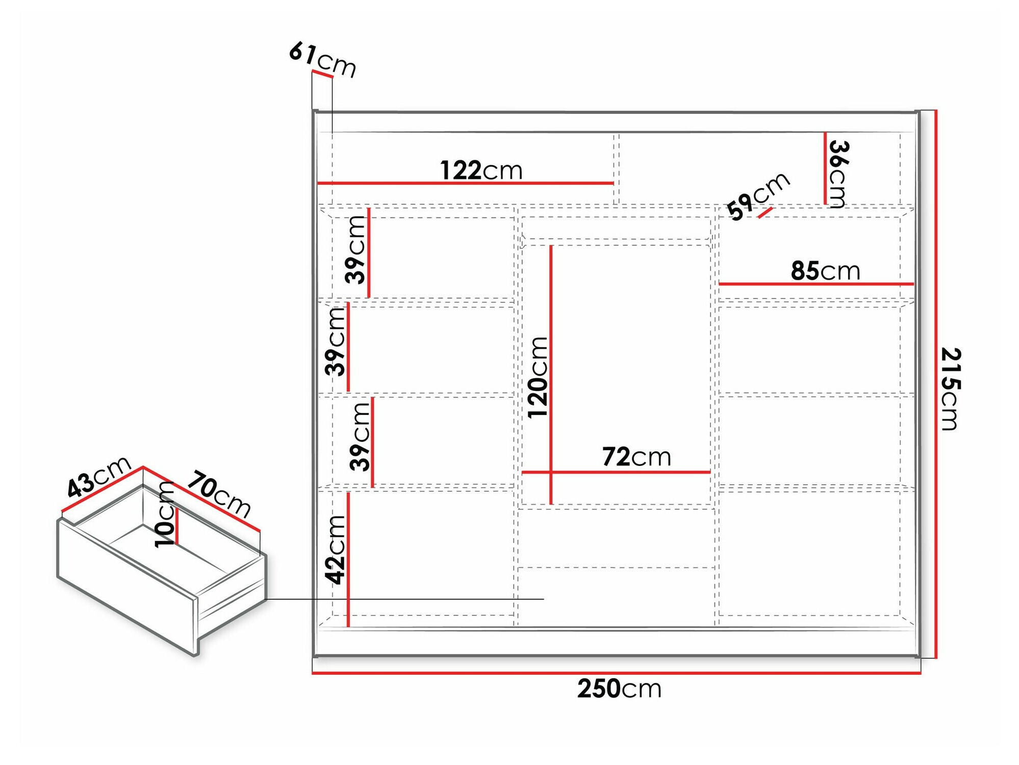 Skapis Honolulu 194 (250 cm)