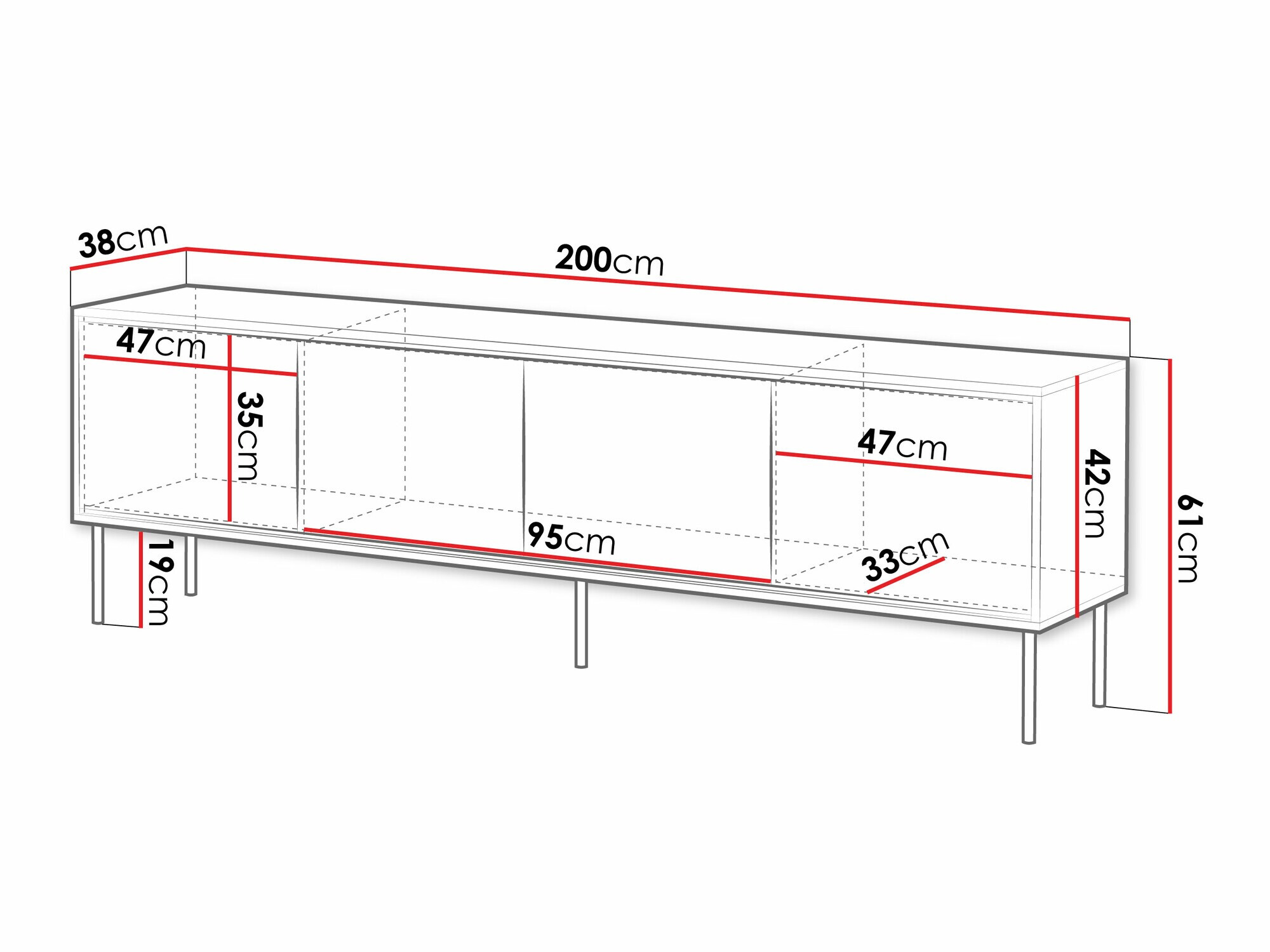 TV galds Charlotte 209 (Melns)