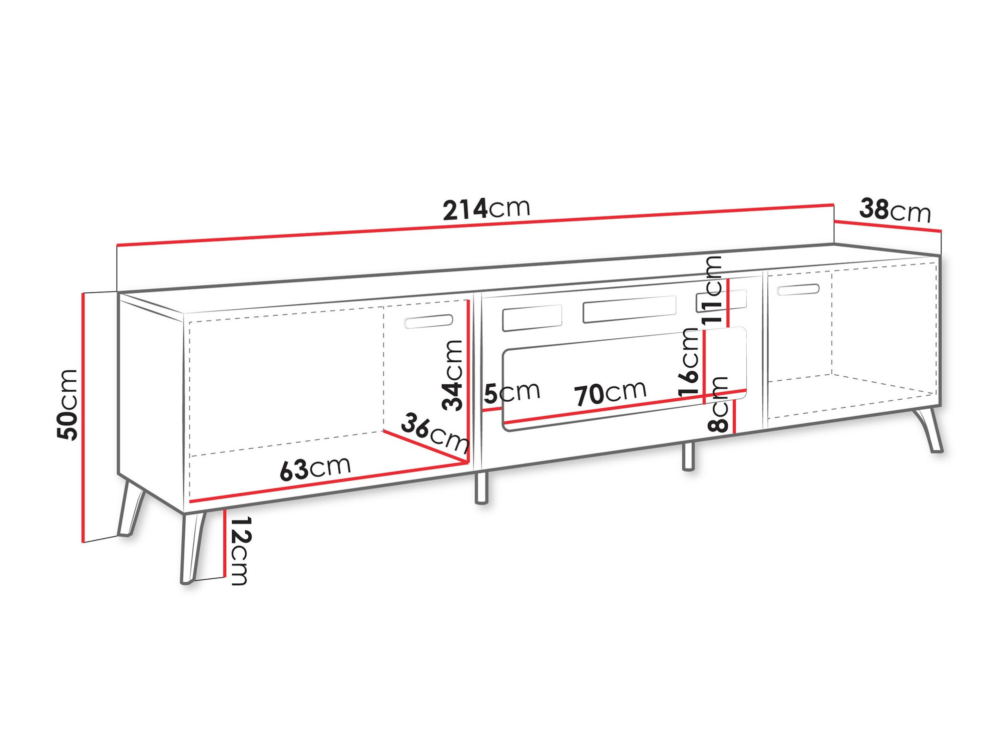 TV galds Comfivo Teslomo 112 (Balts + Glancēts balts)