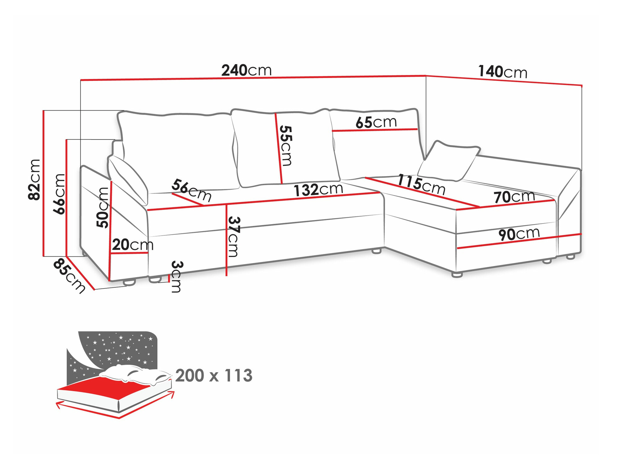 Stūra dīvāns Memphis 130 (Muna 02 + Muna 03)