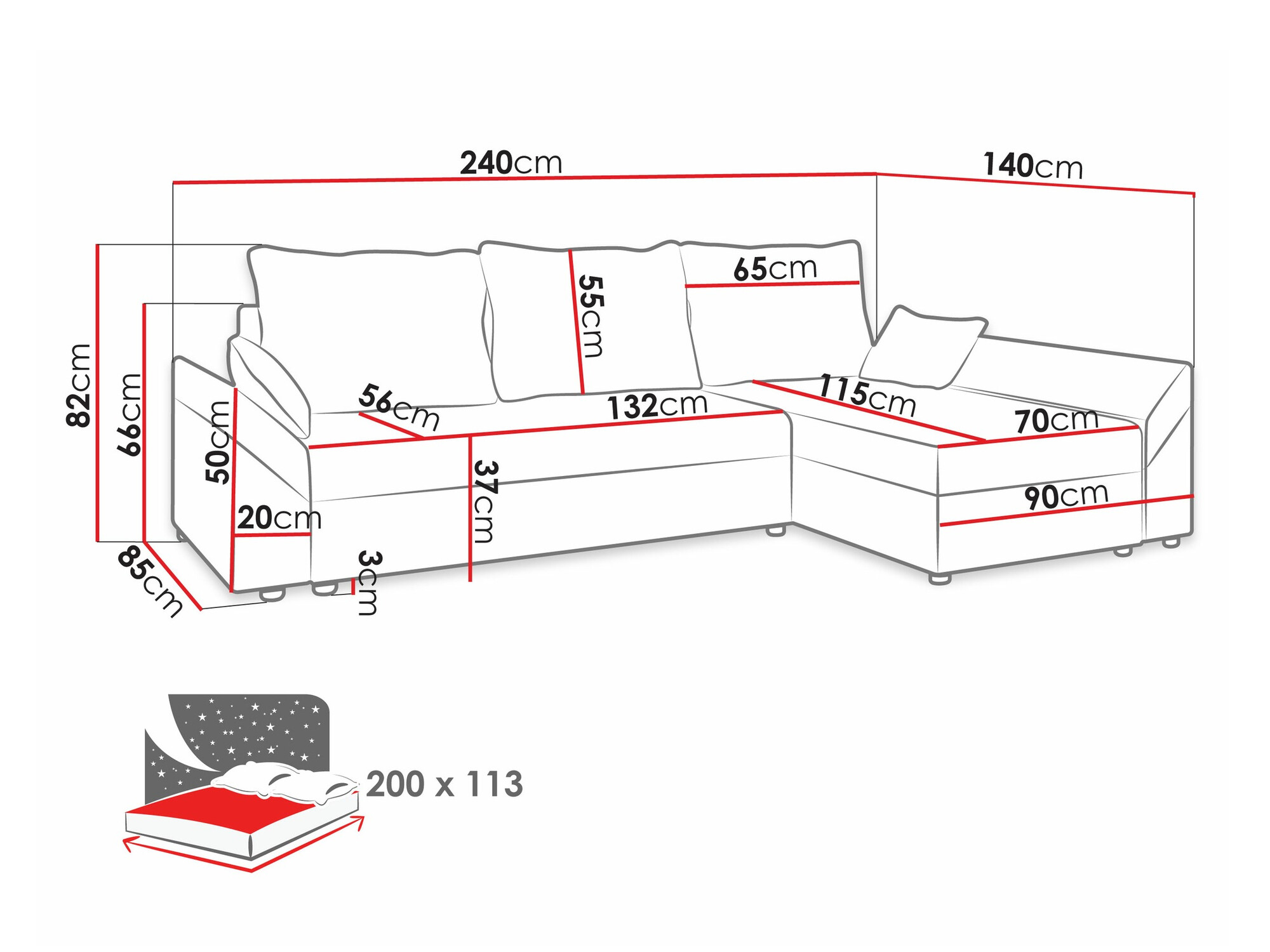 Stūra dīvāns Memphis 130 (Muna 10 + Muna 14)