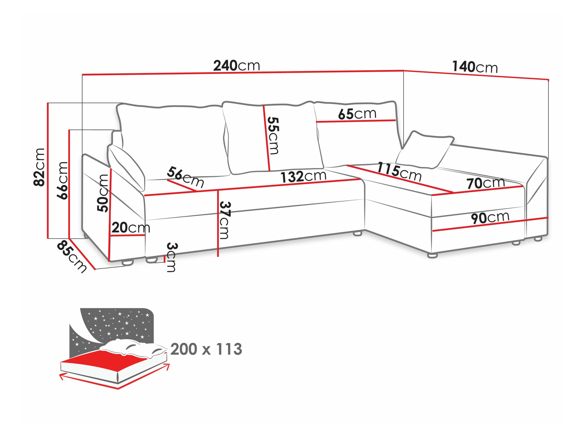 Stūra dīvāns Memphis 130 (Paros 06 + Kronos 07)