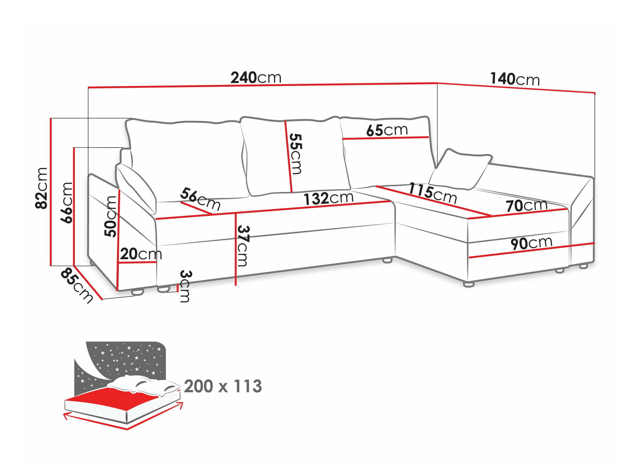 Угловой диван Memphis 104 (Alova 04 + Alova 46)