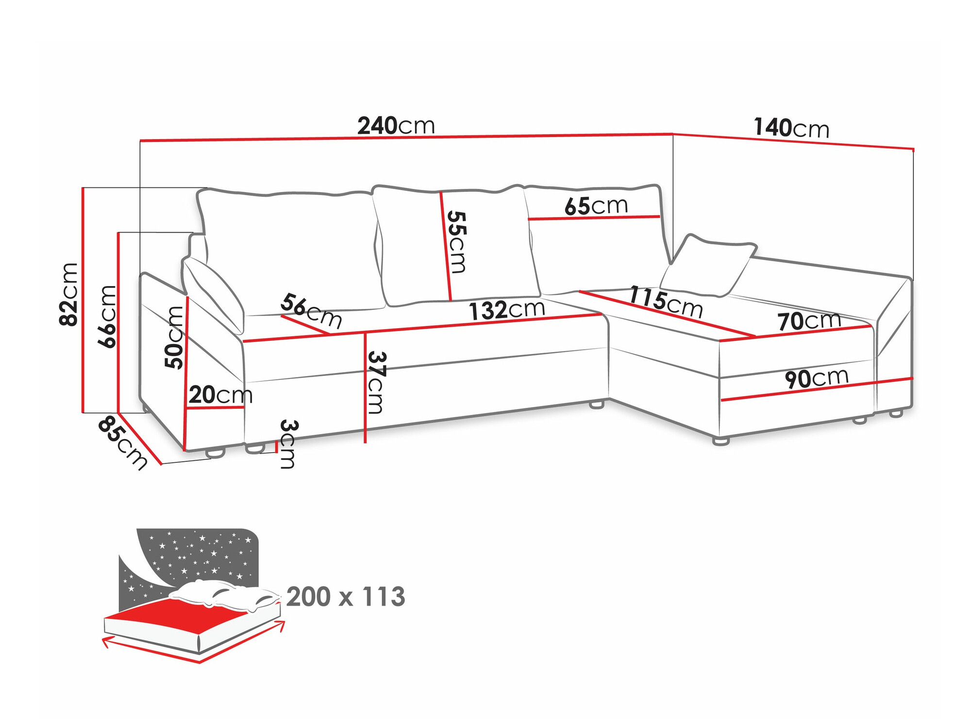 Угловой диван Memphis 104 (Alova 46 + Alova 04)