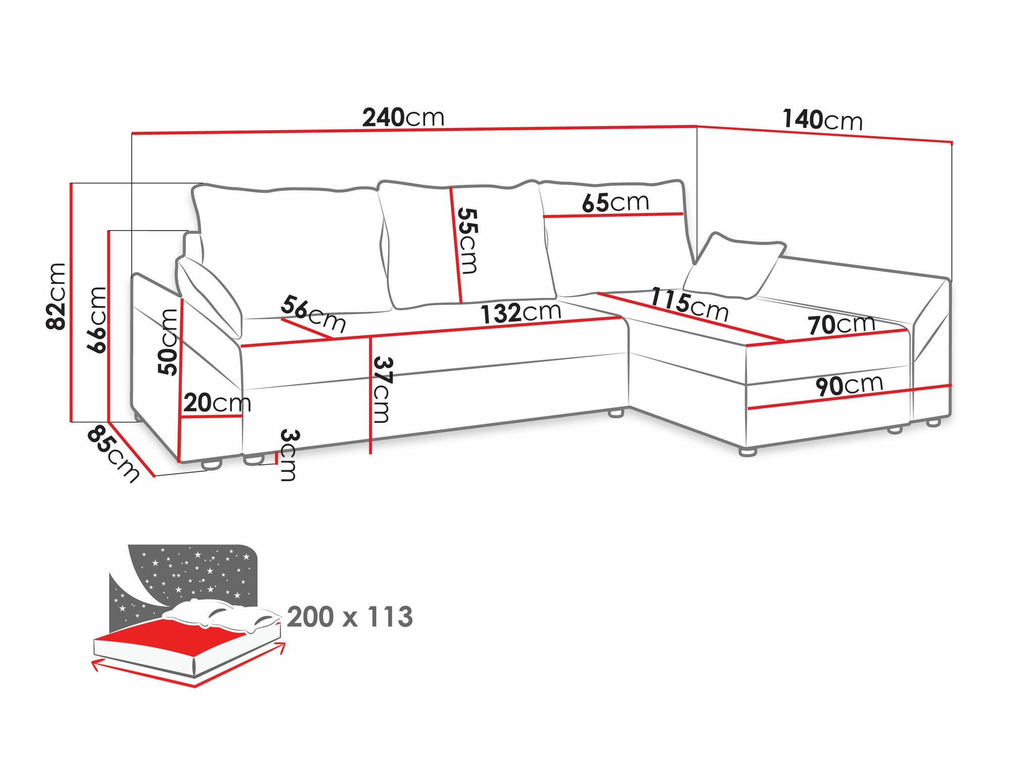 Угловой диван Memphis 130 (Kronos 29)