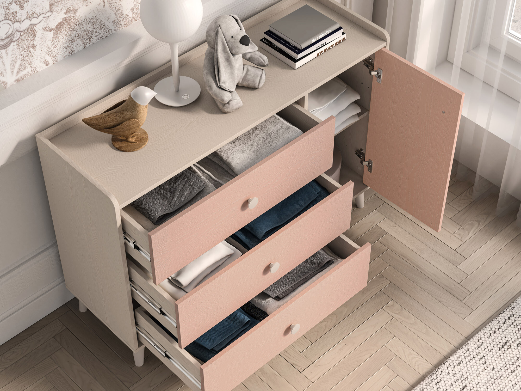 Kомод Tortoli 104 (Розовый)