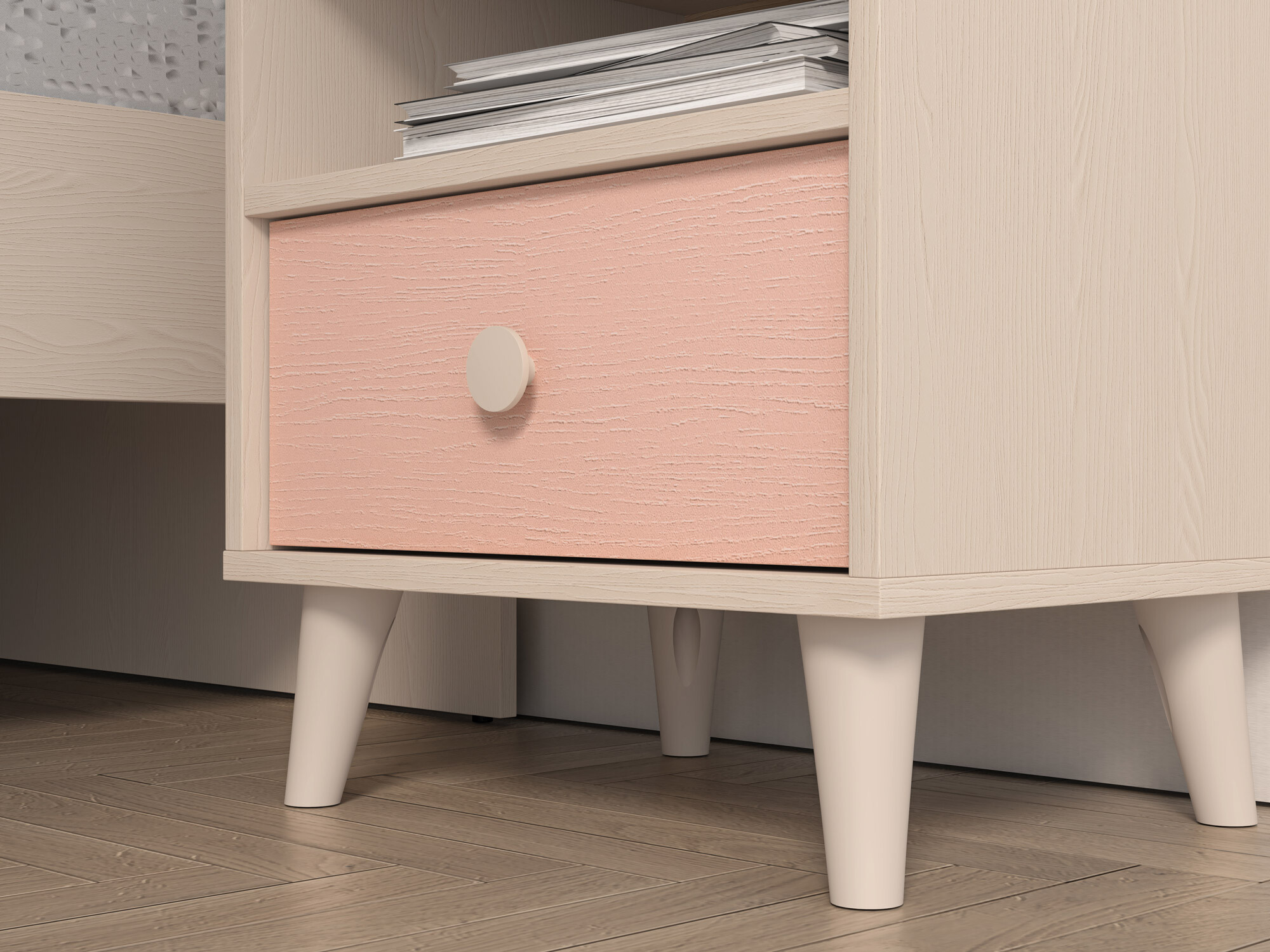 Прикроватная тумбочка Tortoli 108 (Розовый)