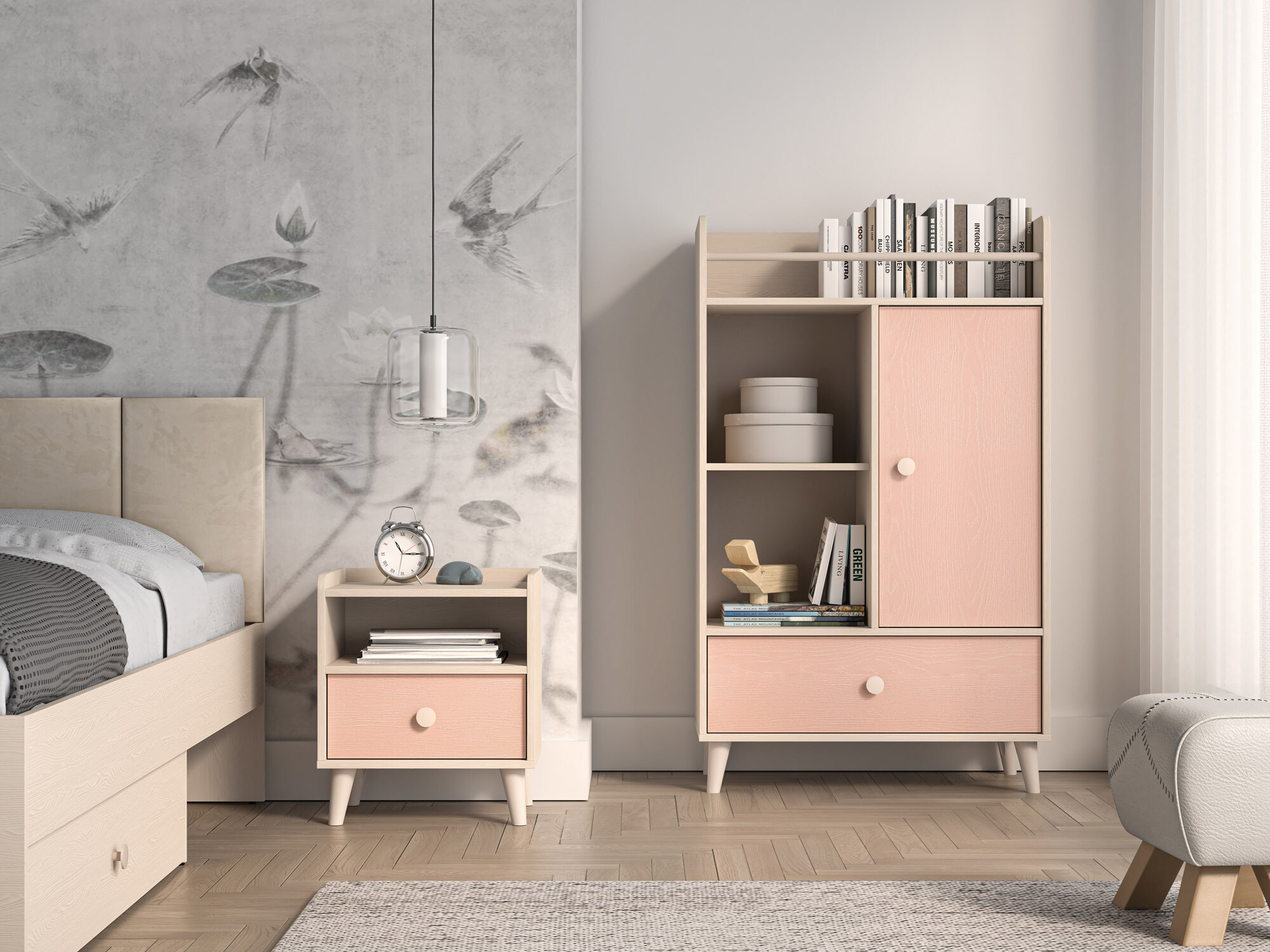 Прикроватная тумбочка Tortoli 108 (Розовый)