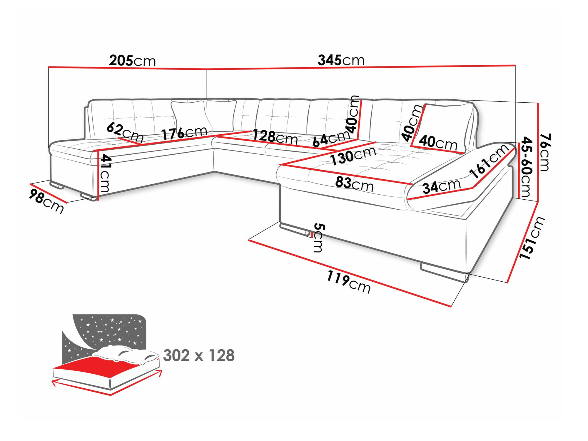 Угловой диван Comfivo 150 (Soft 017 + Soul 17)