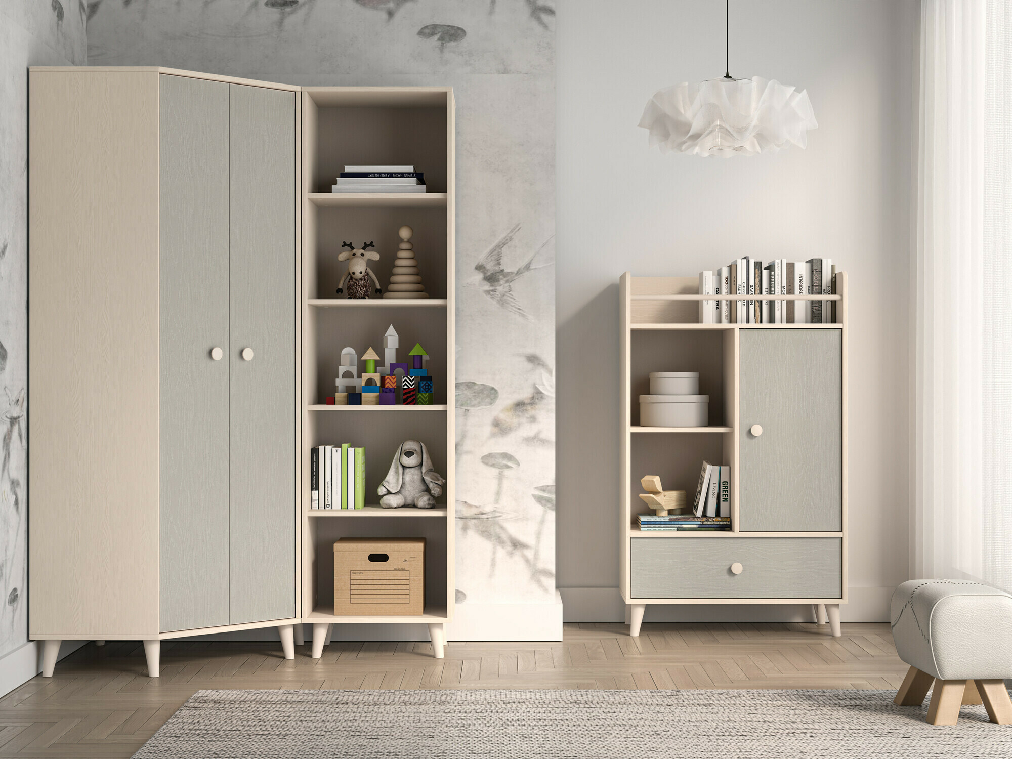 Bērnu istabas komplekts Tortoli 113 (Pelēks)