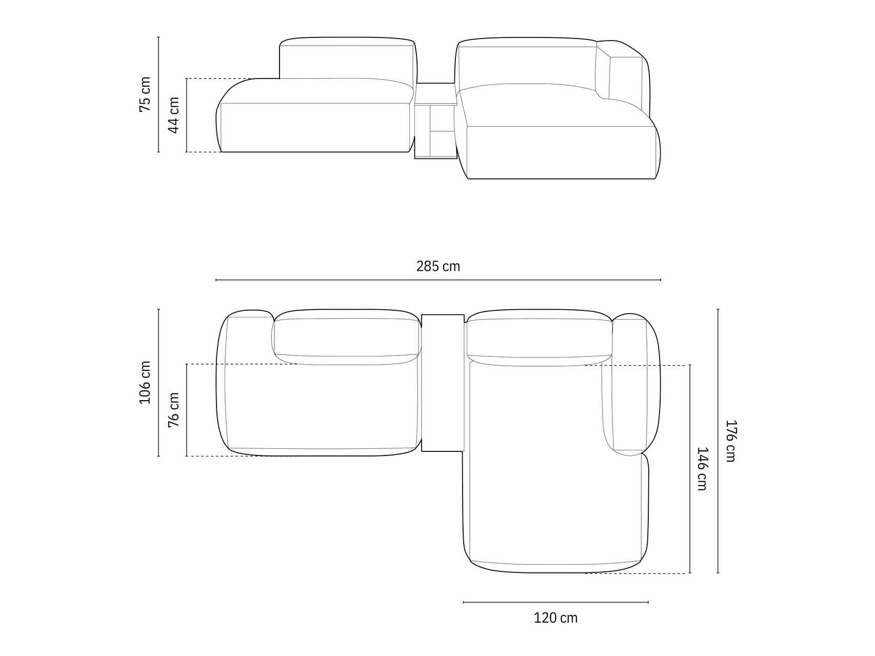 Moduļu stūra dīvāns Sorcoro 106 (Vogue 01)
