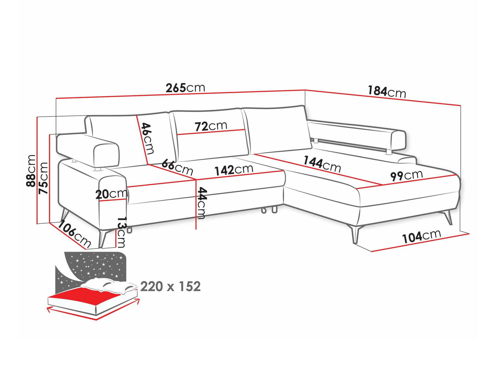 Stūra dīvāns Lincoln 199 (Primo 48)