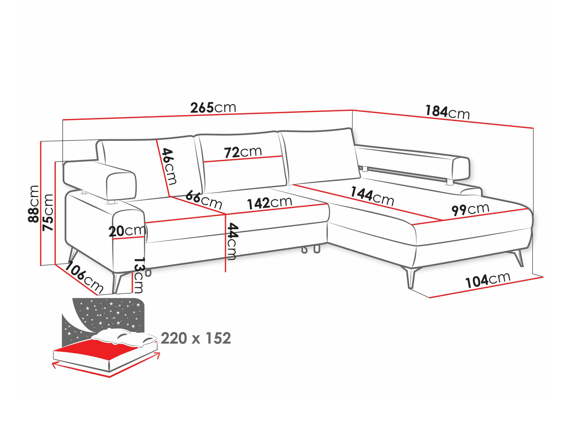 Stūra dīvāns Lincoln 199 (Primo 96)