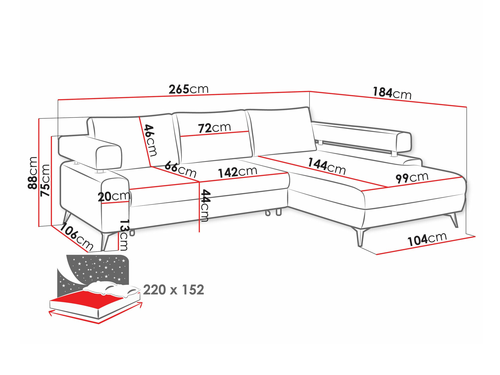 Угловой диван Lincoln 199 (Primo 96)