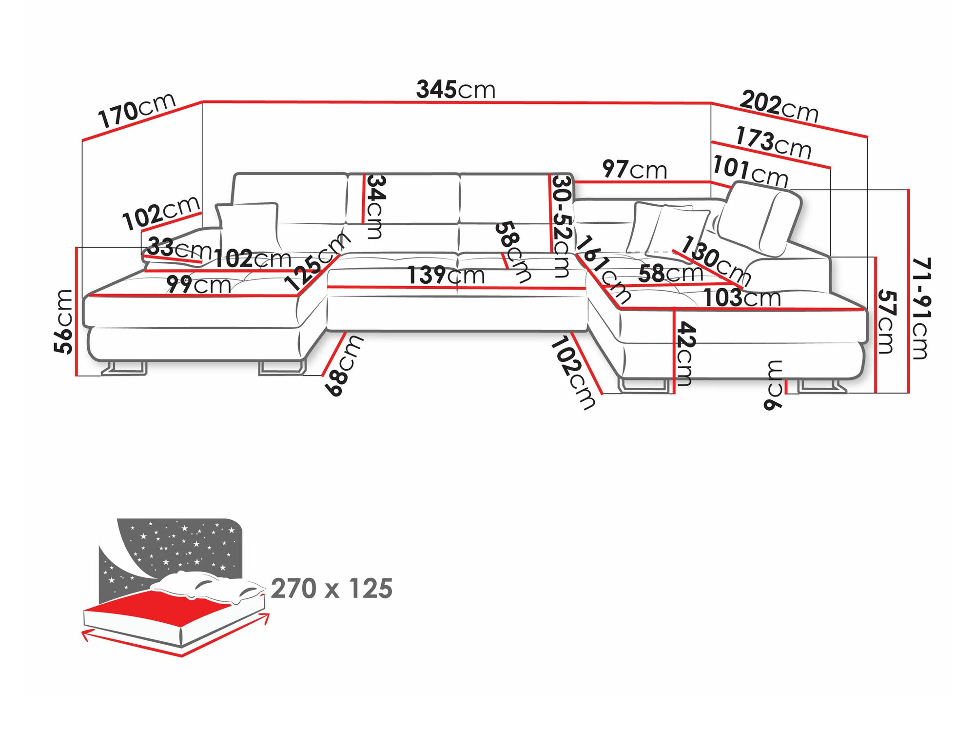 Stūra dīvāns Comfivo 190 (Soft 017 + Lux 05)