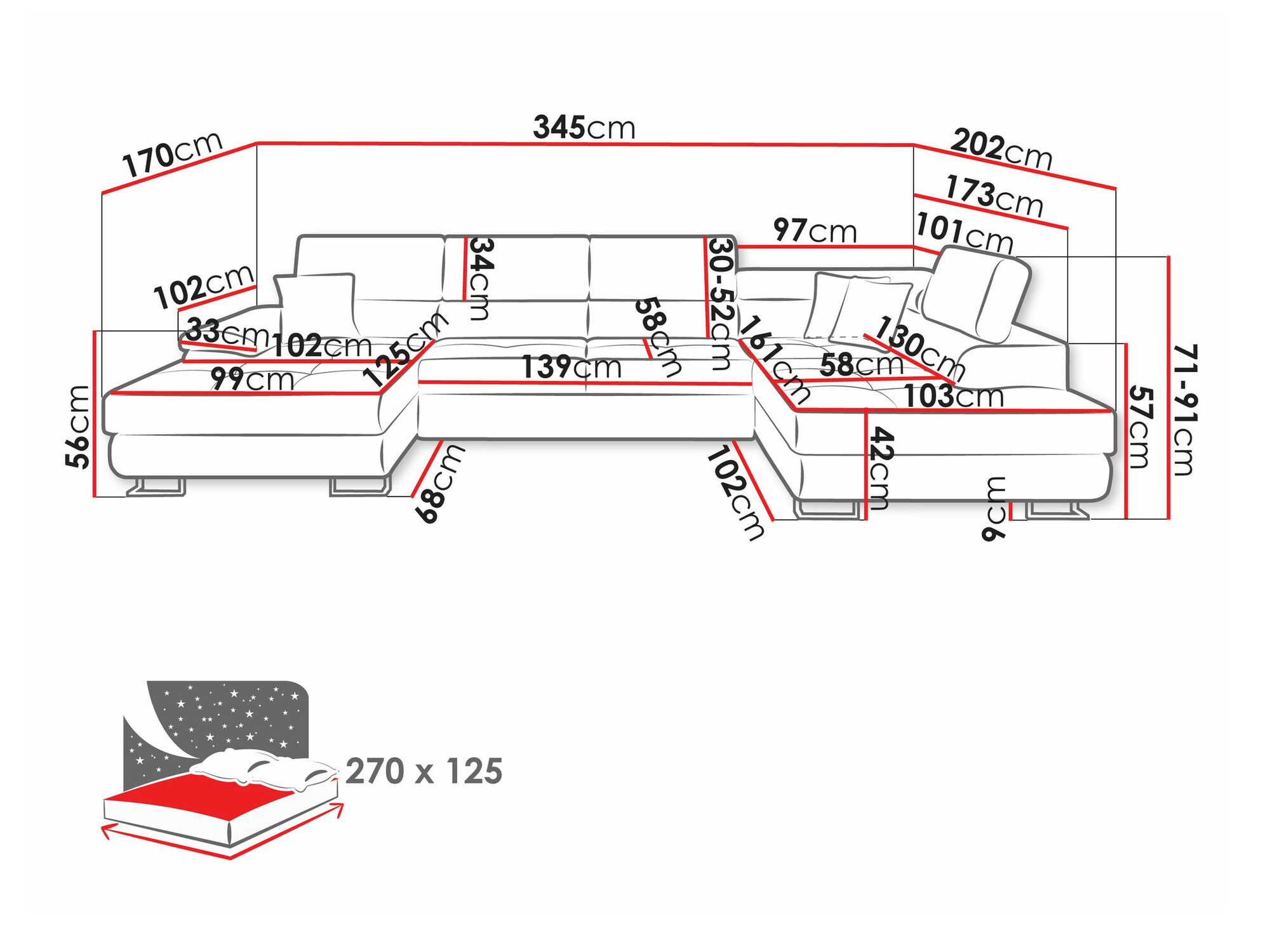 Stūra dīvāns Comfivo 190 (Soft 017 + Lux 05)
